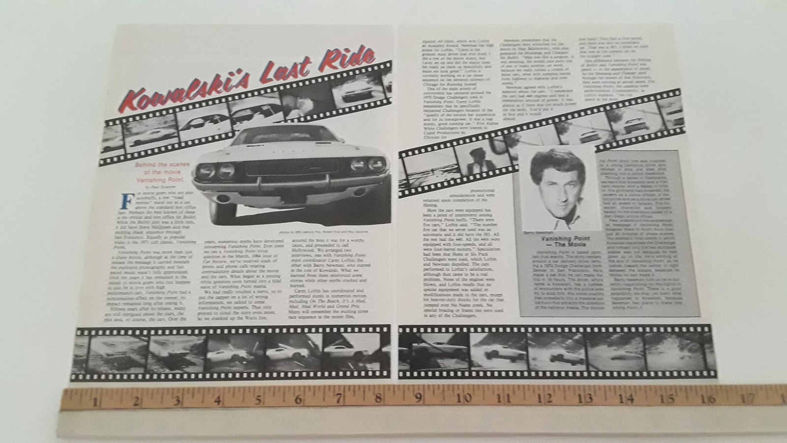 VANISHING POINT KOWALSKIE'S LAST RIDE - BEHIND THE SCENE - ORIGINAL 1986 ARTICLE VANISHING POINT KOWALSKIE'S LAST RIDE - BEHIND THE SCENE - ORIGINAL 1986 ARTICLE