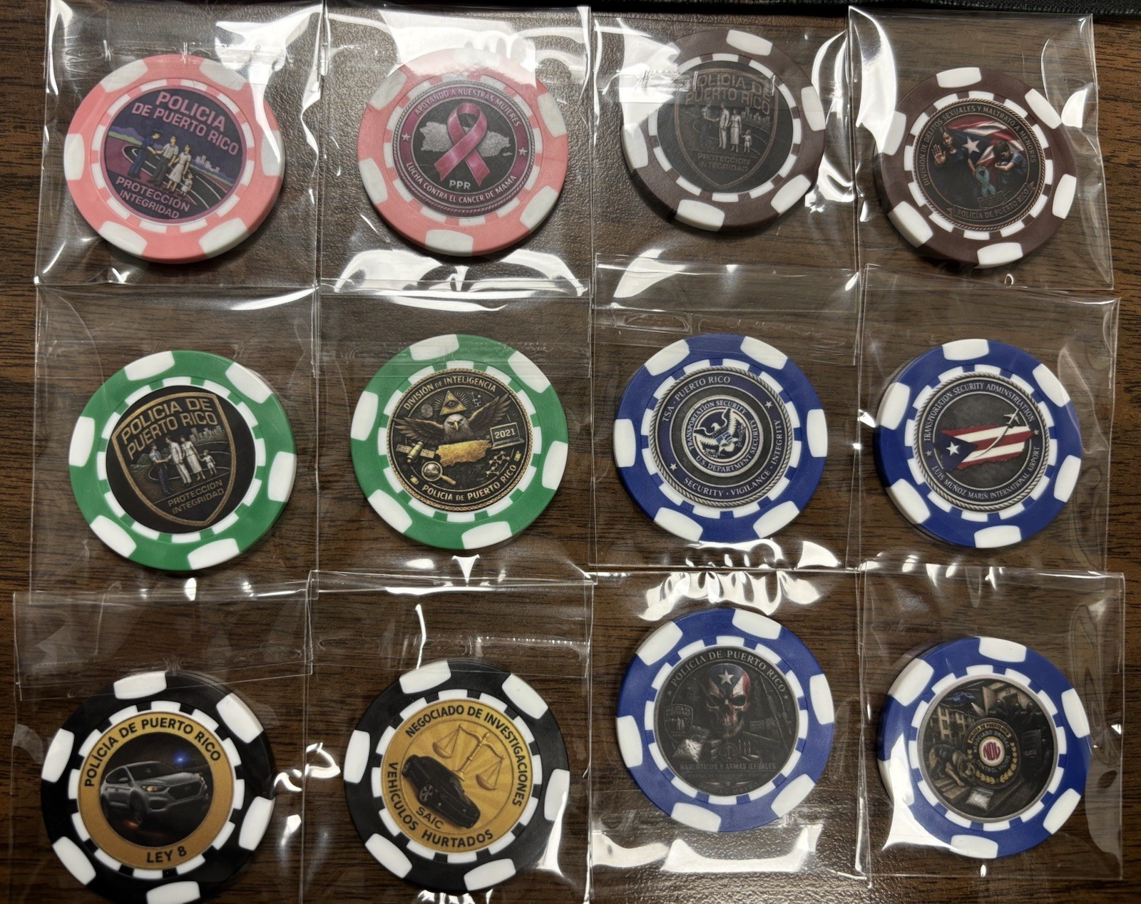 Token Challenge , Policía De Puerto Rico( 6 Piezas Variadas) Token Challenge , Policía De Puerto Rico( 6 Piezas Variadas)