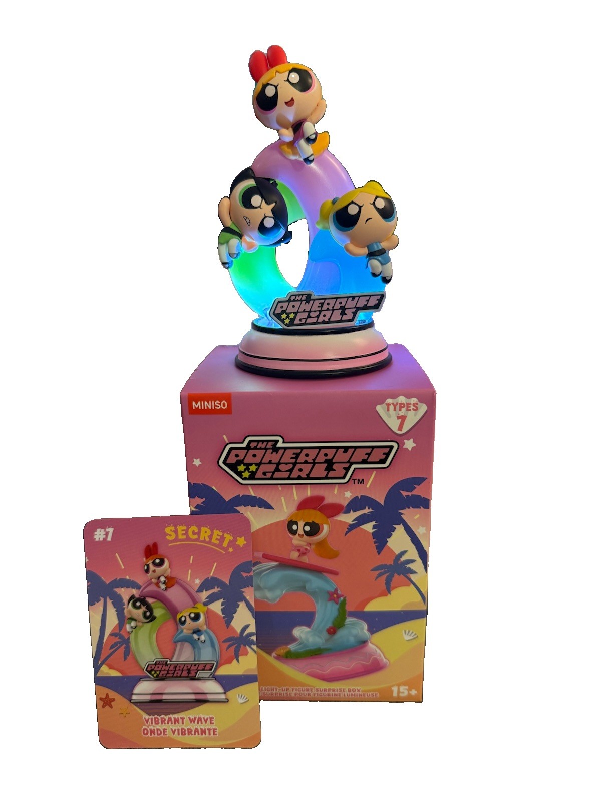 RARE Secret Powerpuff Girls Light Up Figure Vibrant Wave Blind Box #7 Miniso