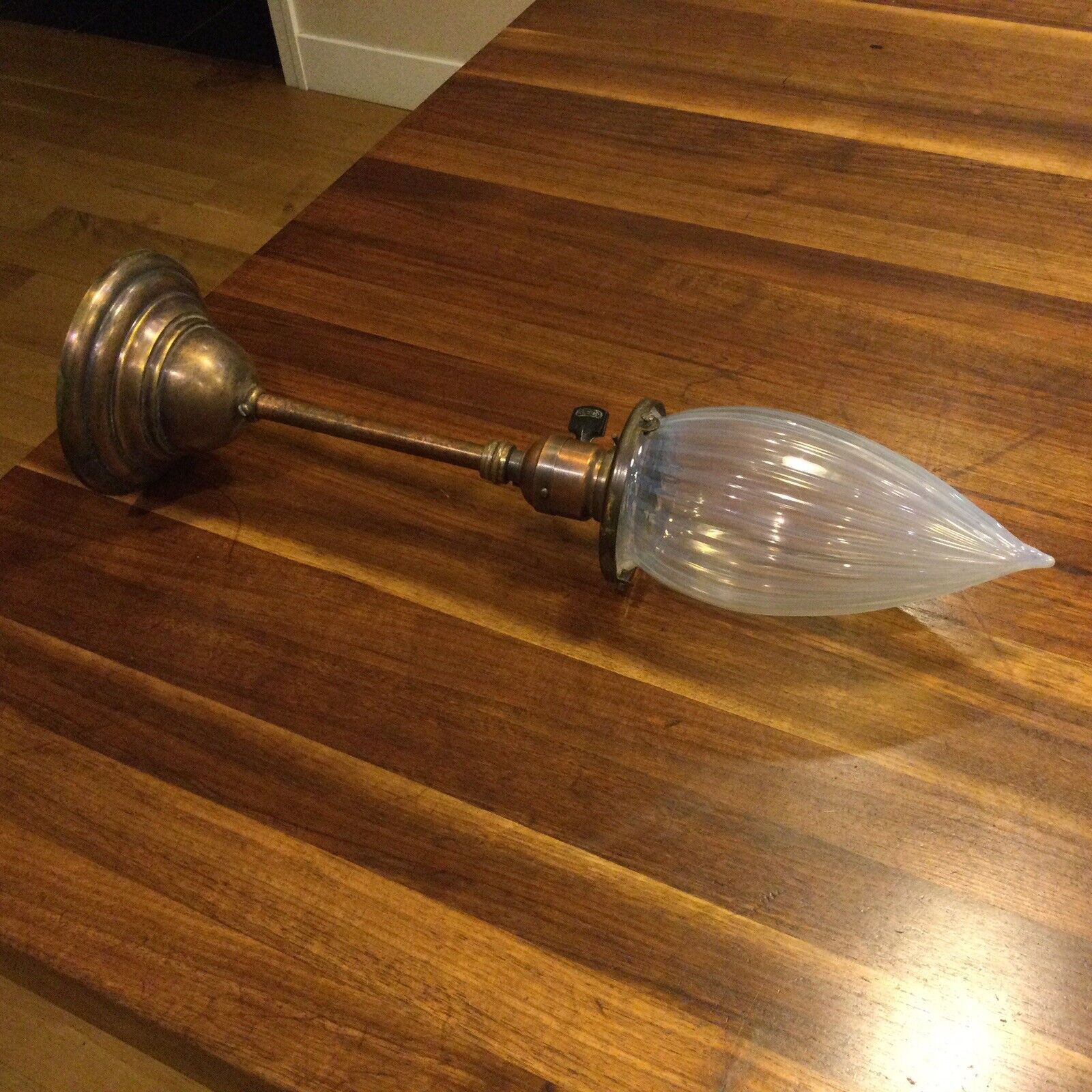 Antique Swirl Shade Pendant Light Glass Lamp Light Shade Teardrop Bullet Vintage