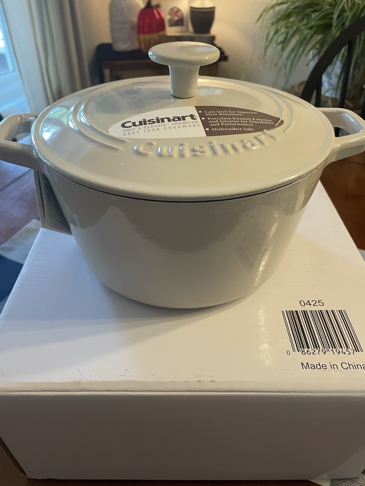 Cuisinart 5 Qt Cream Cast Iron Round Cookware with Lid Cuisinart 5 Qt Cream Cast Iron Round Cookware with Lid