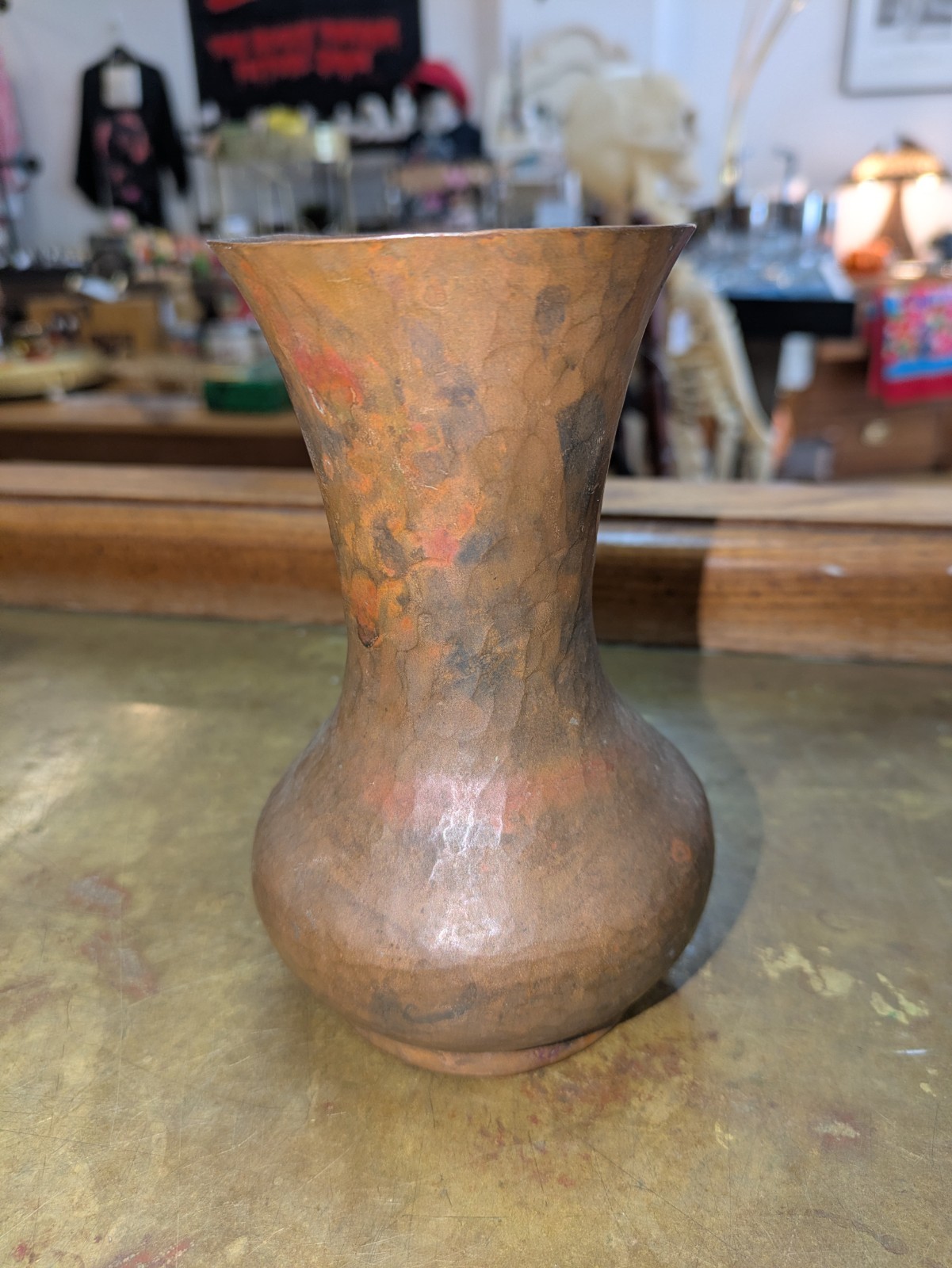 Vintage Northland College  Hammered Copper Vase Arts & Crafts Ashland WI