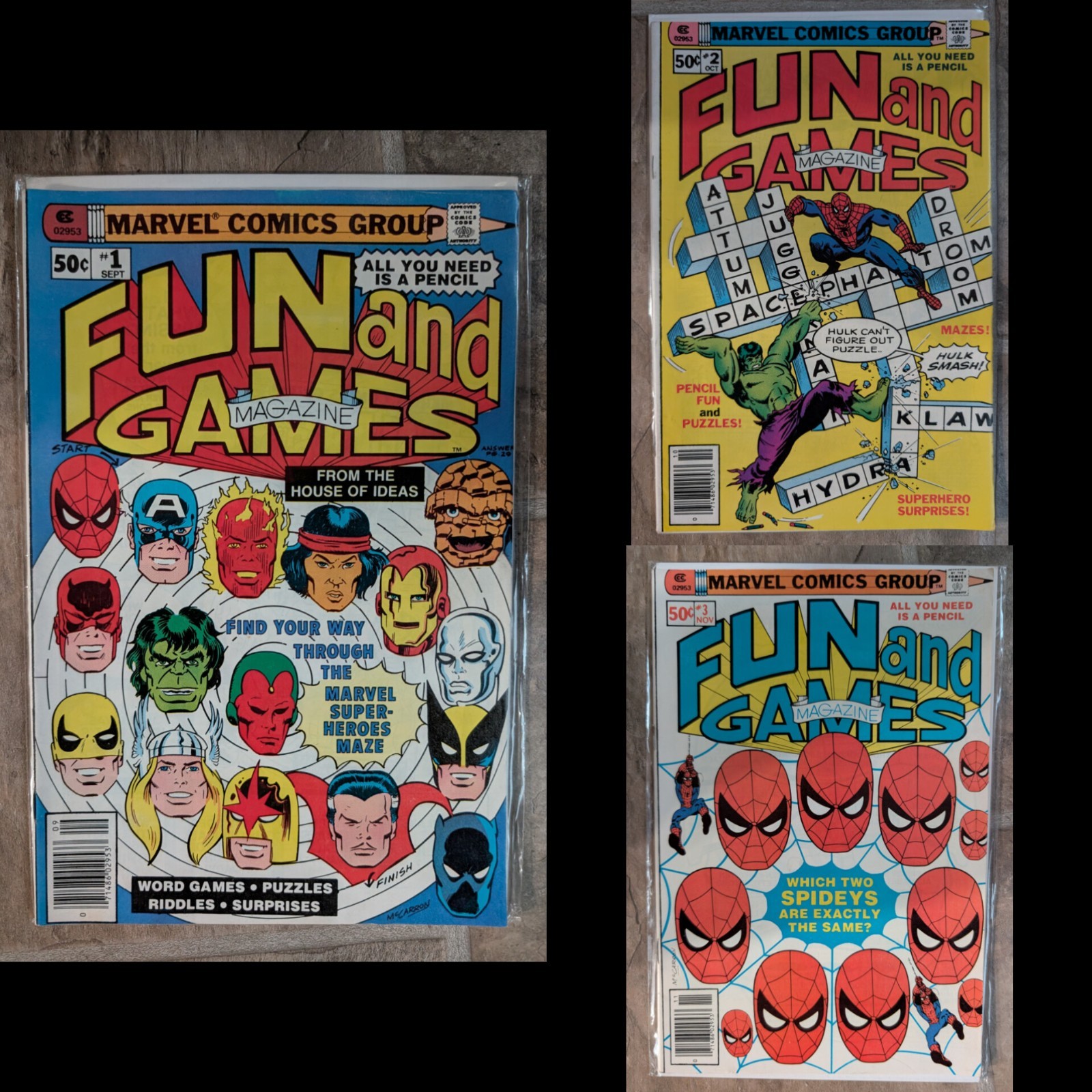 Marvel Comics Group Fun and Games Magazine #1-3 Sept 1979 