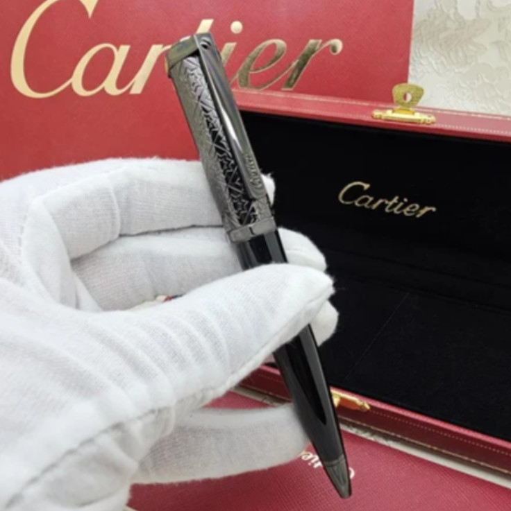SALE Cartier Black Silver Ballpoint Pen Luxury Executive Writing Gift Box New