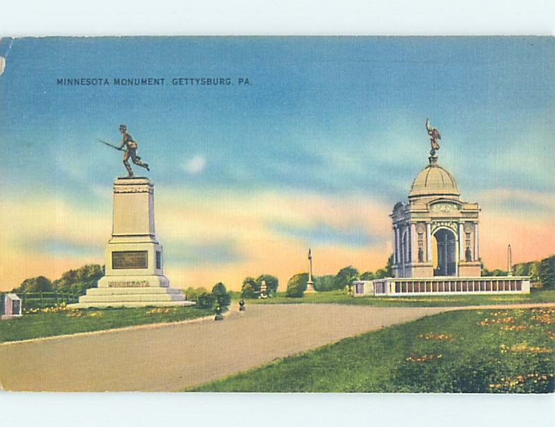 Linen MINNESOTA STATE CIVIL WAR MEMORIAL Gettysburg Pennsylvania PA F2662