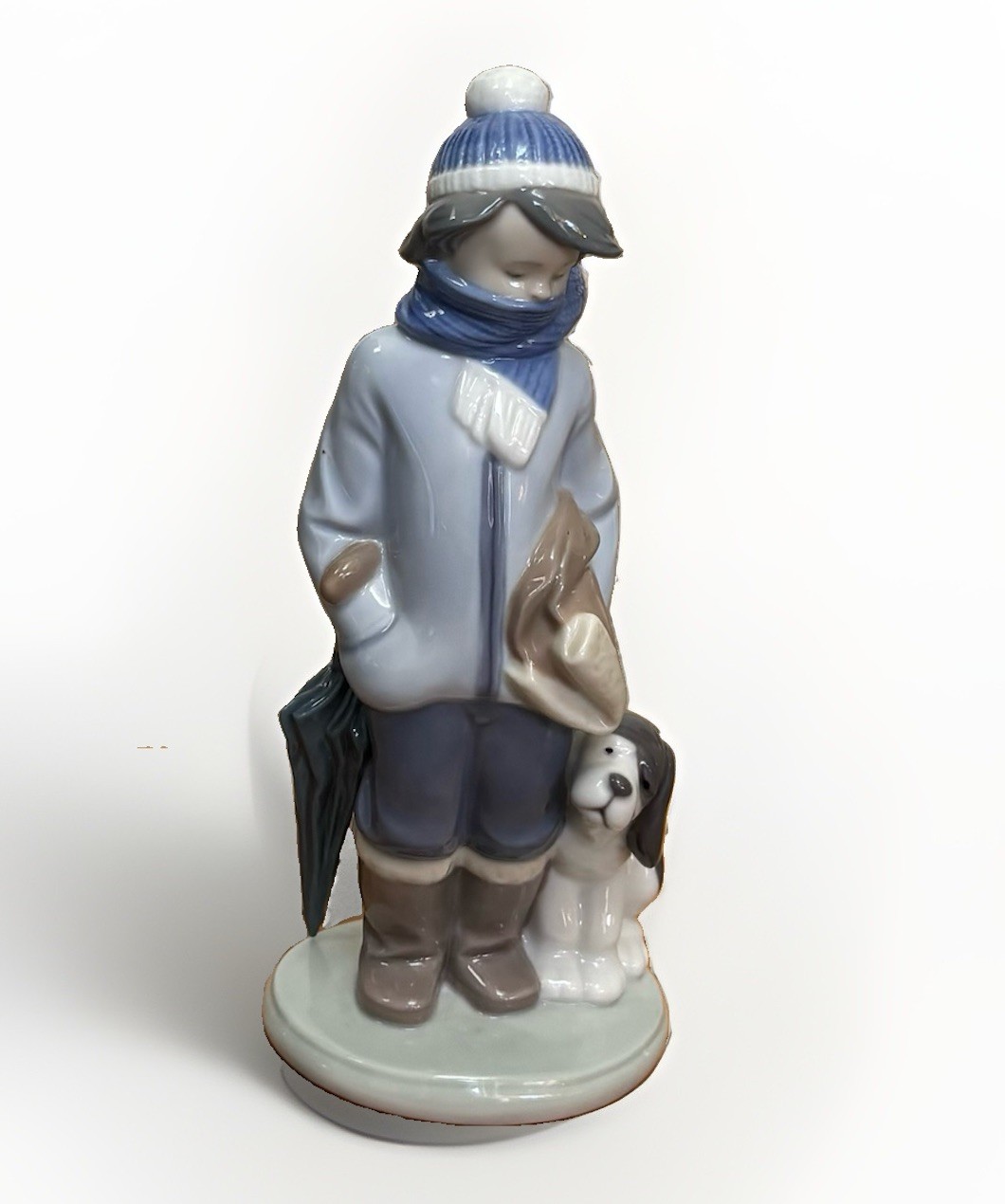 Lladro “WINTER” Seasons Collection BOY W/DOG Porcelain Spain ~ #5220 ~ WITH BOX