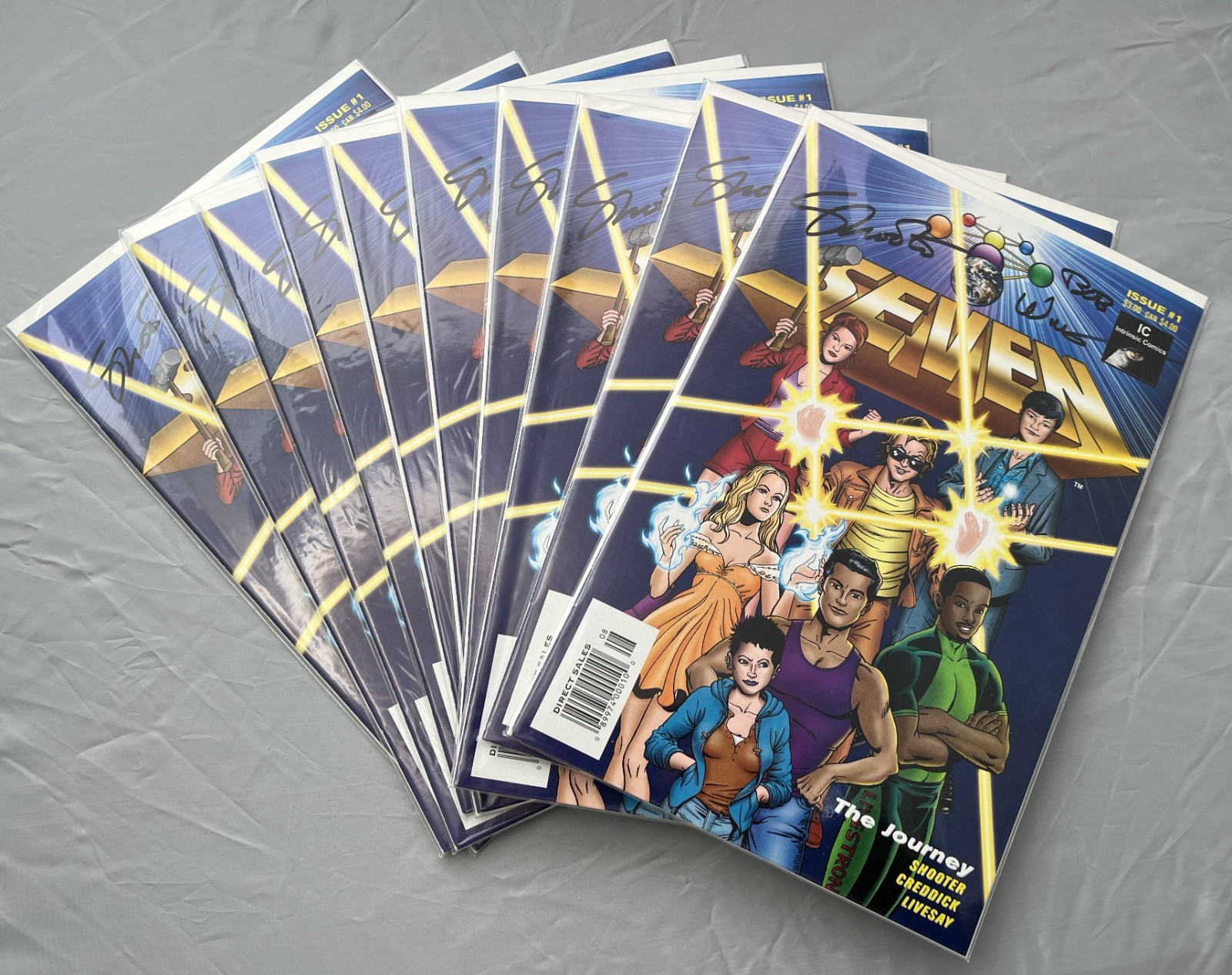Seven #1 Comic Book by Jim Shooter, John Livesay, Signed by Jim, Bob Wyacek-Rare Seven #1 Comic Book by Jim Shooter, John Livesay, Signed by Jim, Bob Wyacek-Rare