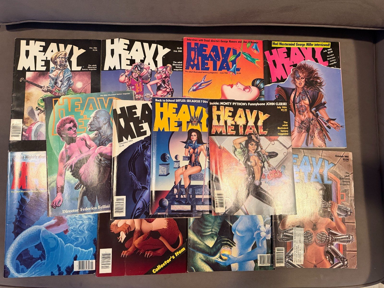 Heavy Metal Mag 1985 Lot of 6 & 1984 Lot of 4 & Oct 1981 & Bride of Heavy Metal Heavy Metal Mag 1985 Lot of 6 & 1984 Lot of 4 & Oct 1981 & Bride of Heavy Metal