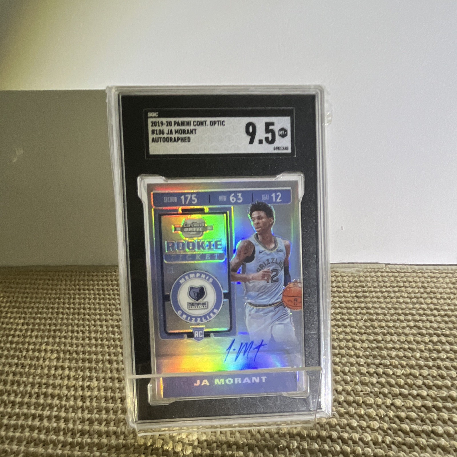 2019-20 Panini Contenders Optic Ja Morant RC Optic Rookie Ticket Auto #106