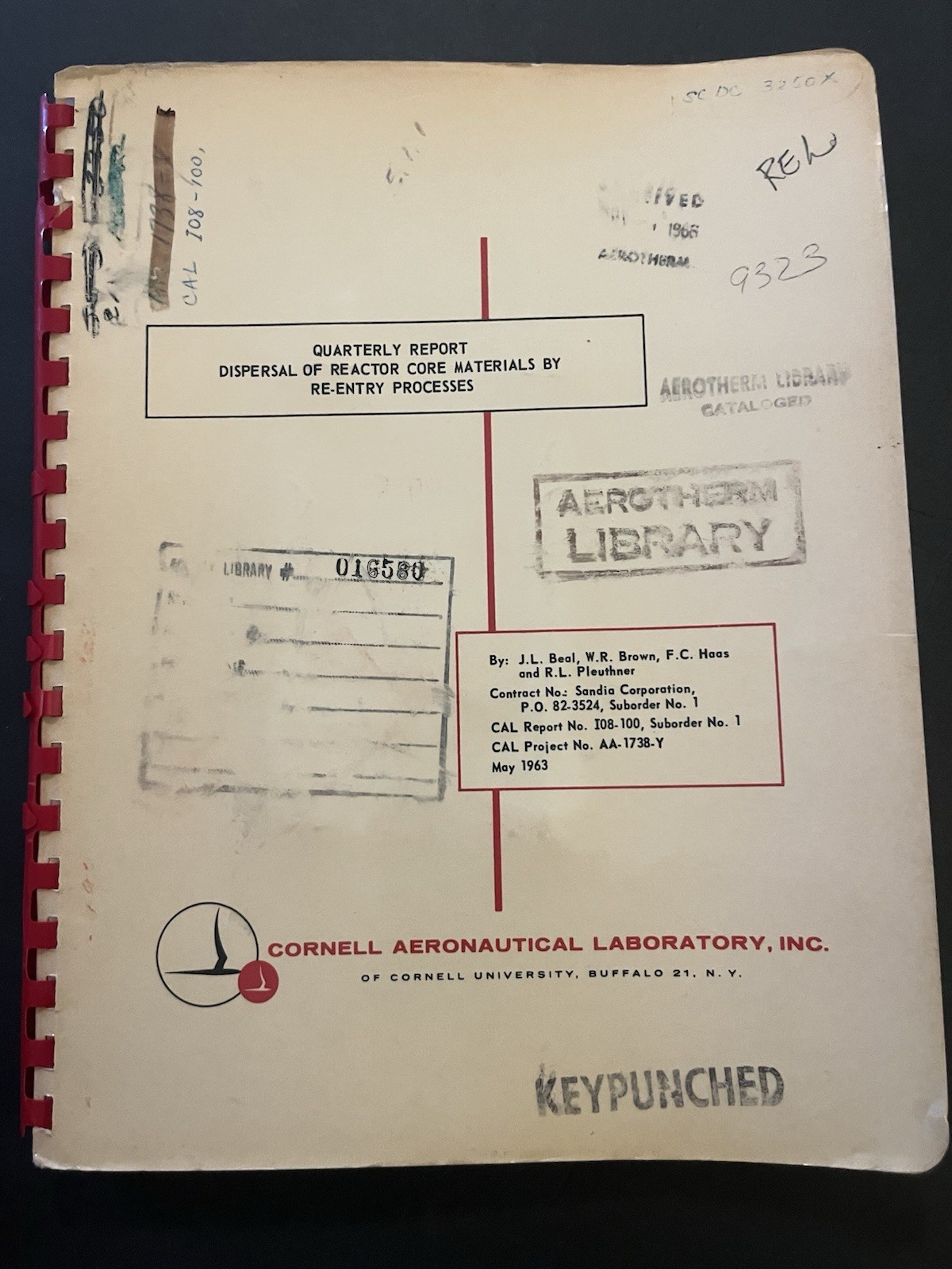 1963 NASA Apollo SNAP Nuclear Power Safety Re-entry Report Sandia Cornell Aero⁠