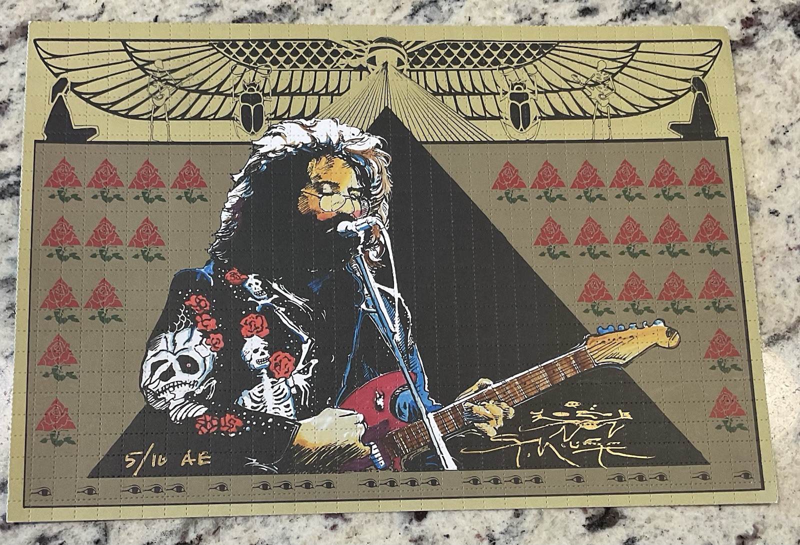 BLOTTER ART ORIGINAL SIGNED STANLEY MOUSE JERRY BONES 5/10 AE & COA BLOTTER ART ORIGINAL SIGNED STANLEY MOUSE JERRY BONES 5/10 AE & COA