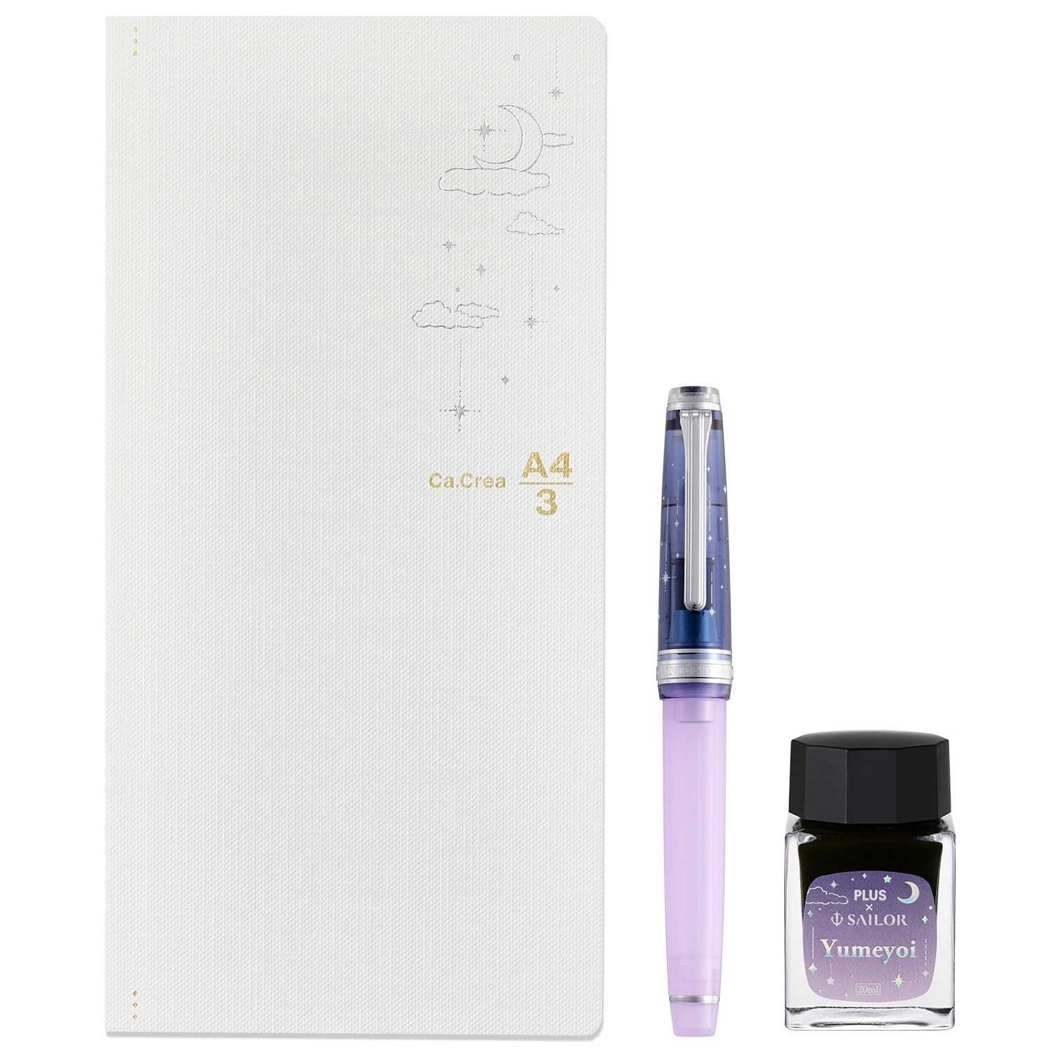 PLUS x SAILOR Pro Gear Slim Yume Yoi Fountain Pen 14K EF Notebook Set Japan