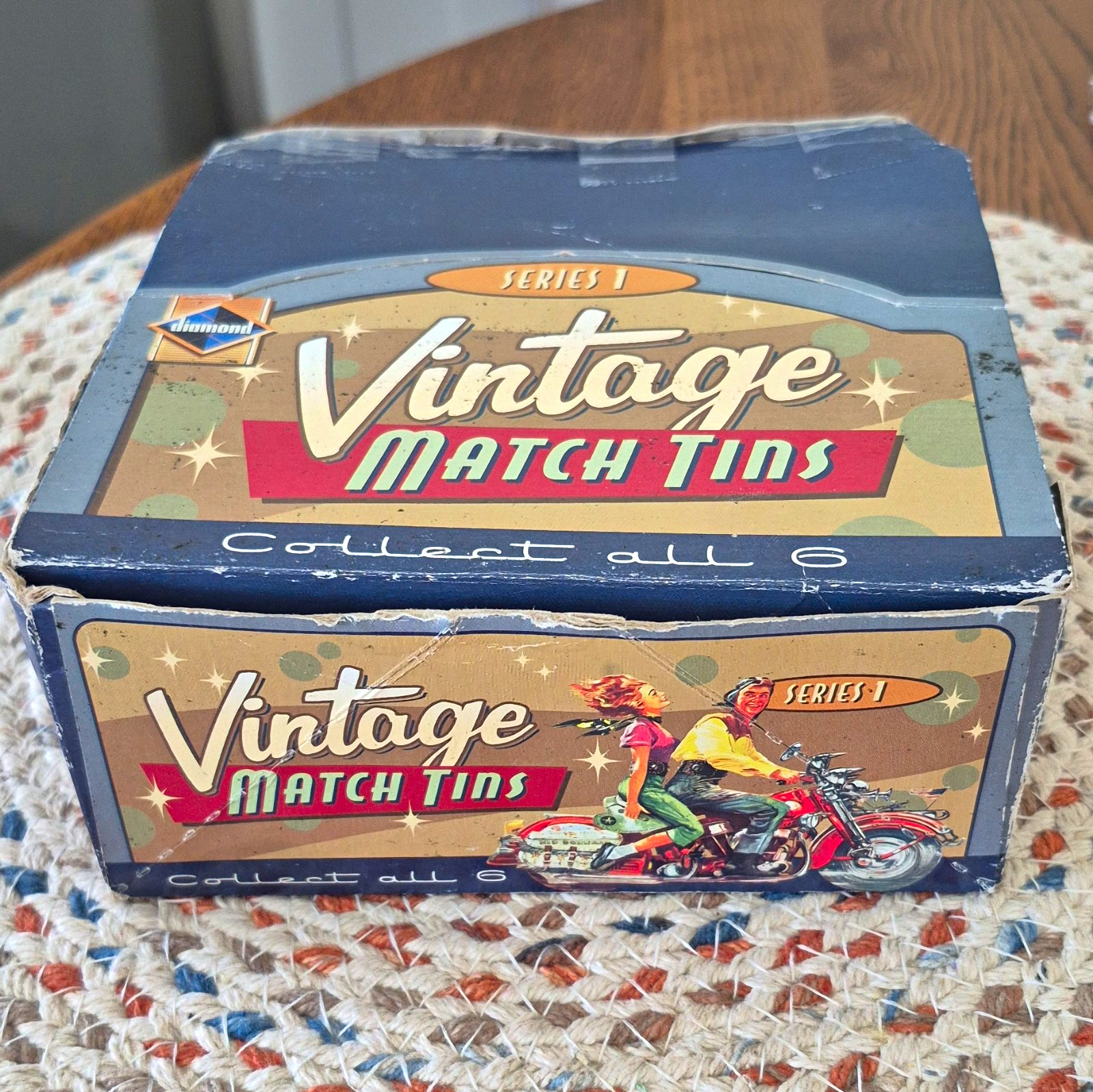 Diamond Vintage Match Tins Series 1 Collectible Tin Set, With 24 Unopened Tins.