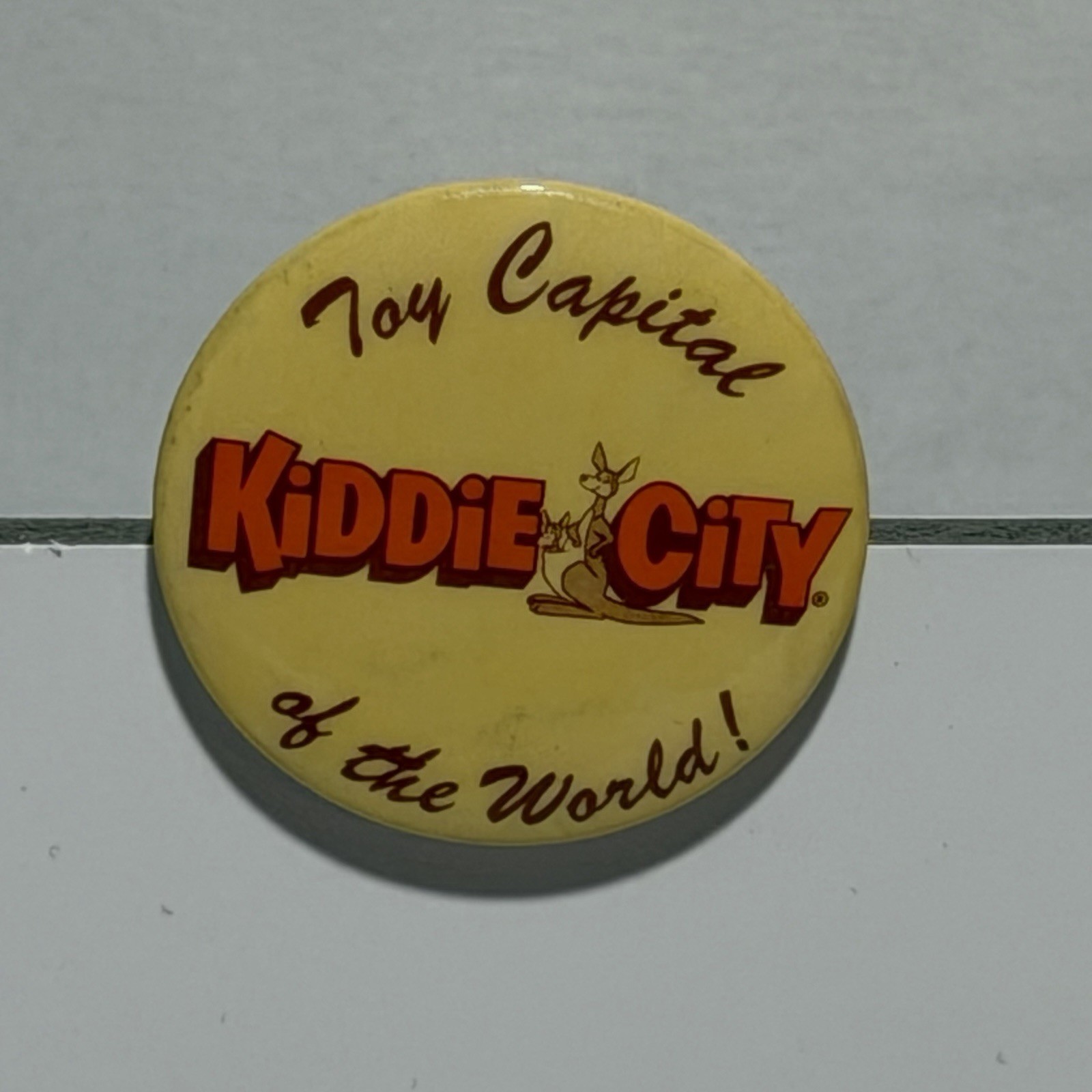 Vintage KIDDIE CITY Toy Capital Of The World Advertising Pin Pinback BUTTON Vintage KIDDIE CITY Toy Capital Of The World Advertising Pin Pinback BUTTON