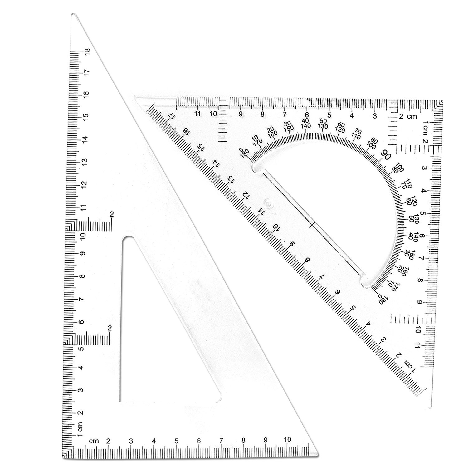 2 Piece Triangle Ruler Square Set 30 60 45 90 Degree Geometry Drafting Tools