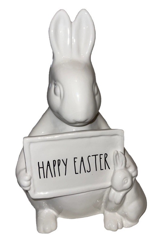 Adorable Rae Dunn Easter Mommy And Baby Bunny “Happy Easter” Figurine Adorable Rae Dunn Easter Mommy And Baby Bunny “Happy Easter” Figurine