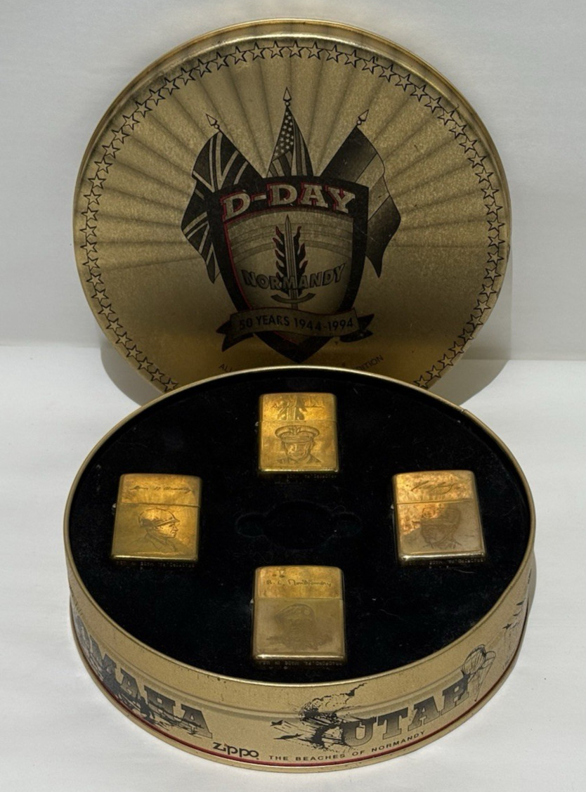 Zippo D-Day Normandy 50 Years 1944-1994  Allied Heroes Lighter Set