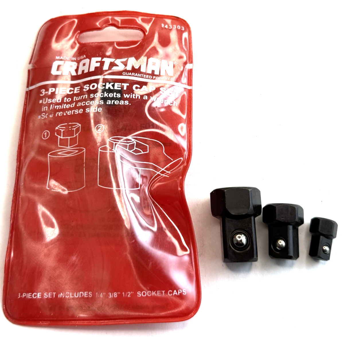 Craftsman USA 3pc Socket Cap Set 43303 1/2\ Craftsman USA 3pc Socket Cap Set 43303 1/2\