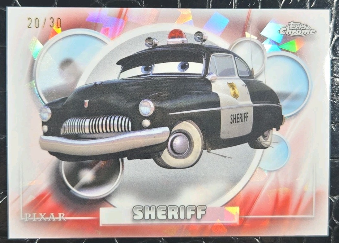 Topps 2026 Topps Chrome Pixar Cars Sheriff 26 /30 white refractor 