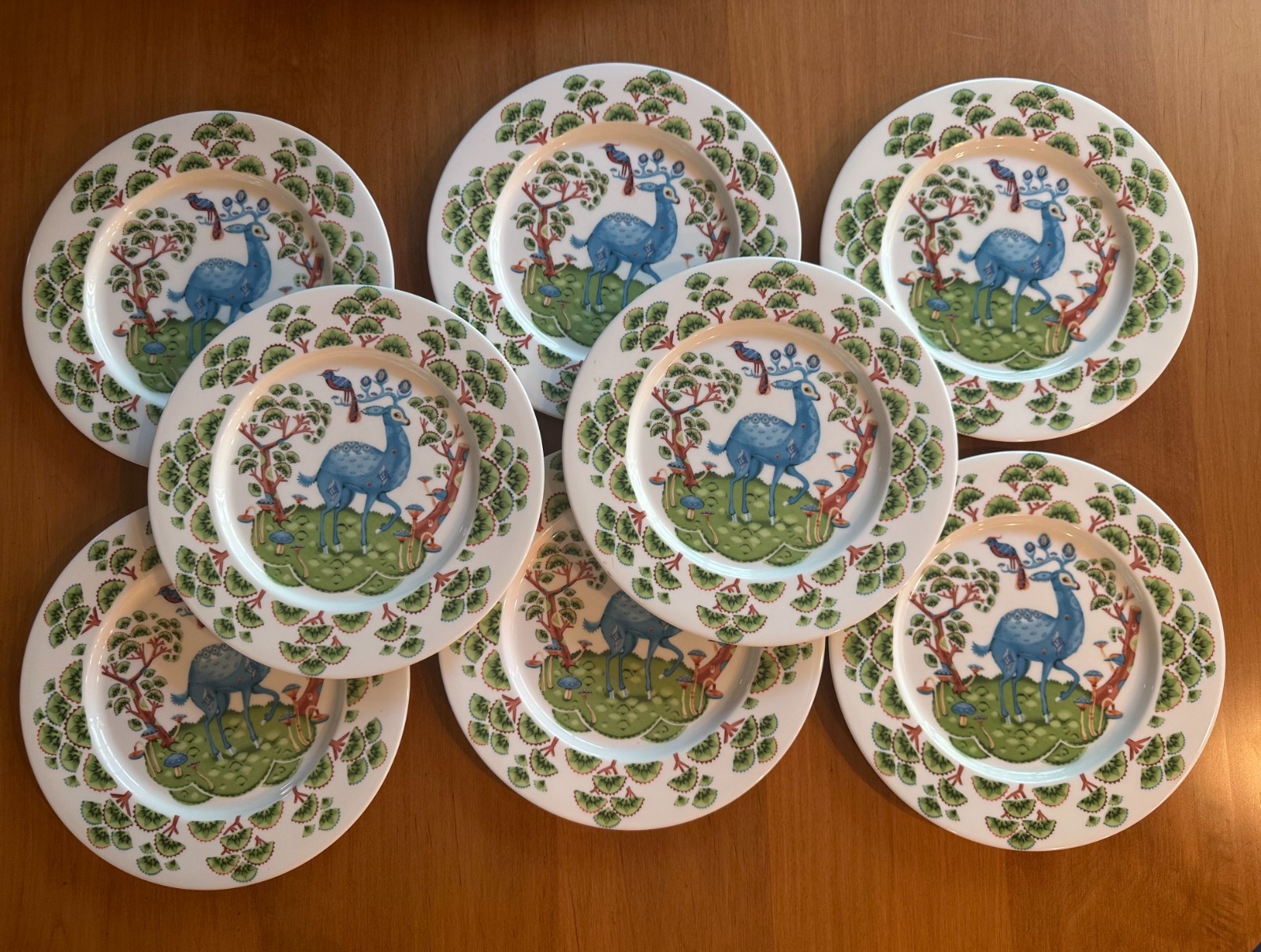 Set Of 4- Iittala Satumetsa Salad Plates Klaus Haapaniemi- Retired/Rare