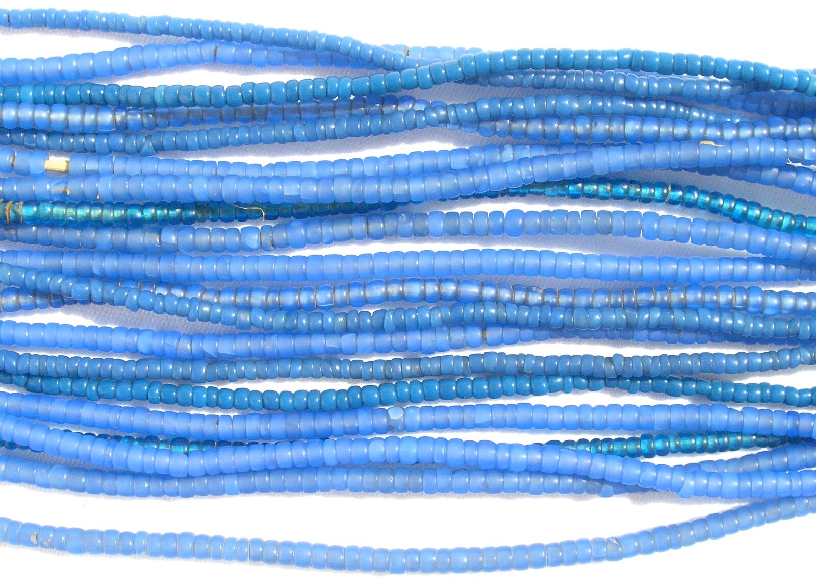 Antique Vintage Small 2-3mm Round Blue Glass African Trade Beads (10 strands) Antique Vintage Small 2-3mm Round Blue Glass African Trade Beads (10 strands)