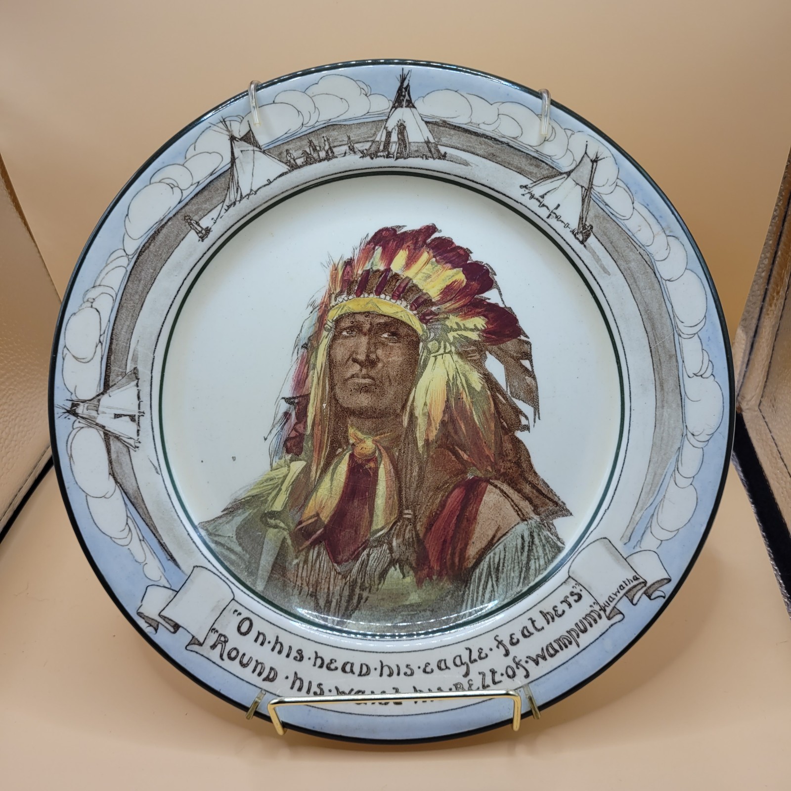 VTG Royal Doulton England Hiawatha Native American Chief  10.5