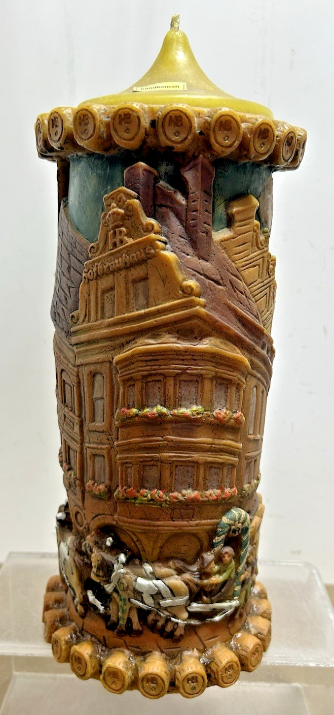 VTG Johann Gunter German Carved Candle Walldurn Baden Relief Art