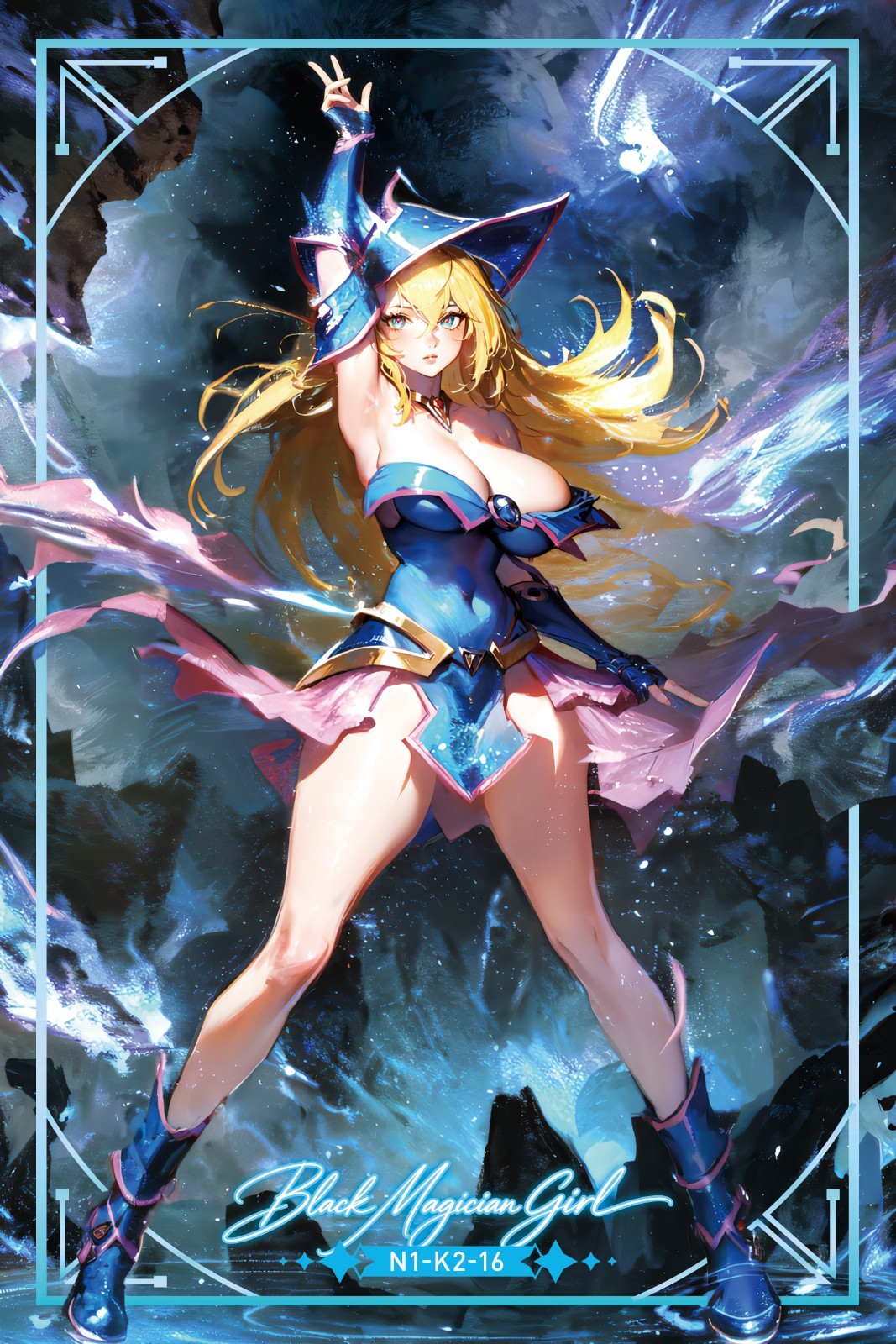 Black Magician Girl Waifu Card Anime Trading Collectible Card A5 With NFC VIDEO