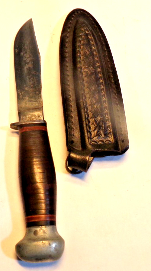 Vintage RH PAL 50 Survival Knife Made in USA with Black Leather Sheath Vintage RH PAL 50 Survival Knife Made in USA with Black Leather Sheath