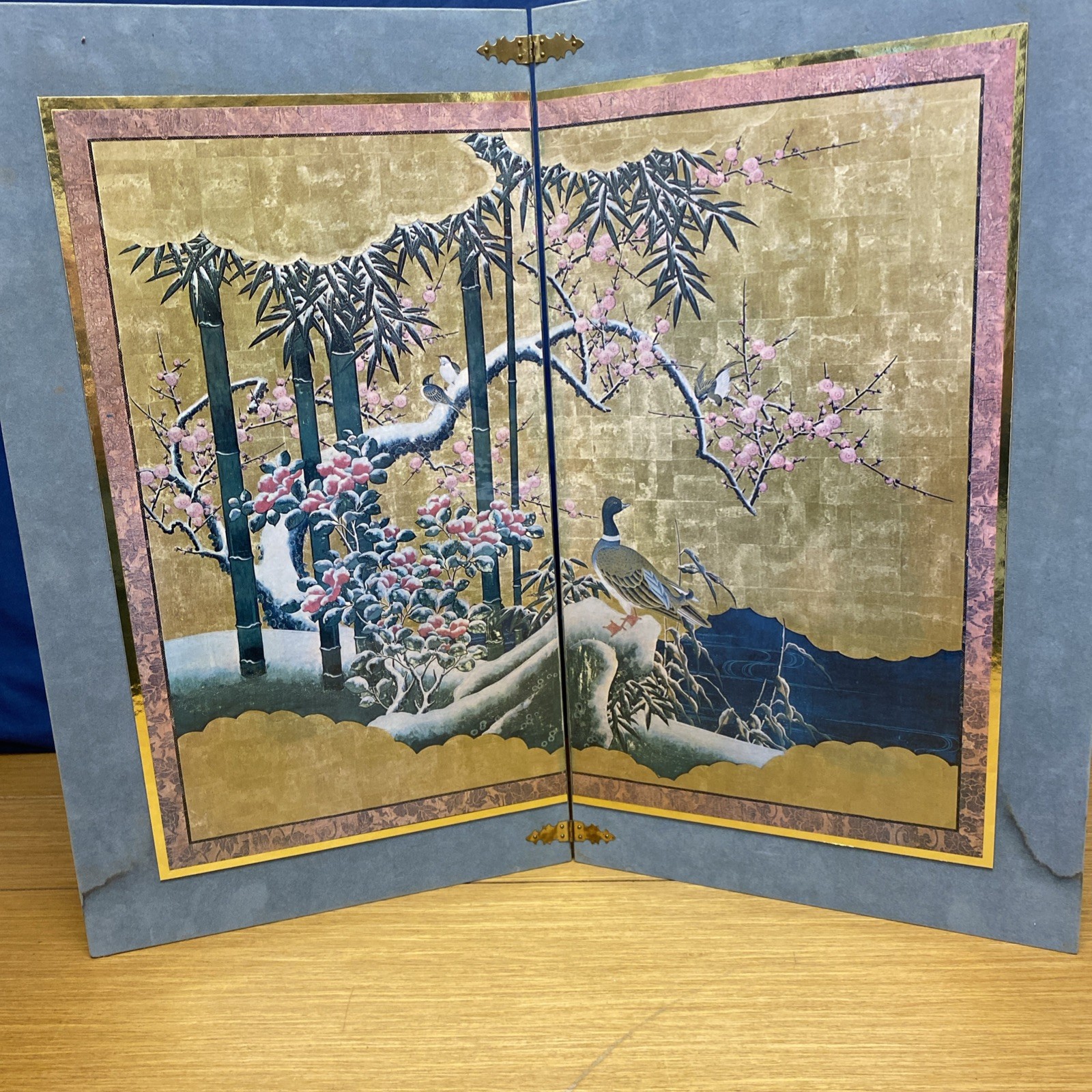 Vintage Japanese Byoubu - Kano School, Edo Period Style Two-Panel Screen Vintage Japanese Byoubu - Kano School, Edo Period Style Two-Panel Screen
