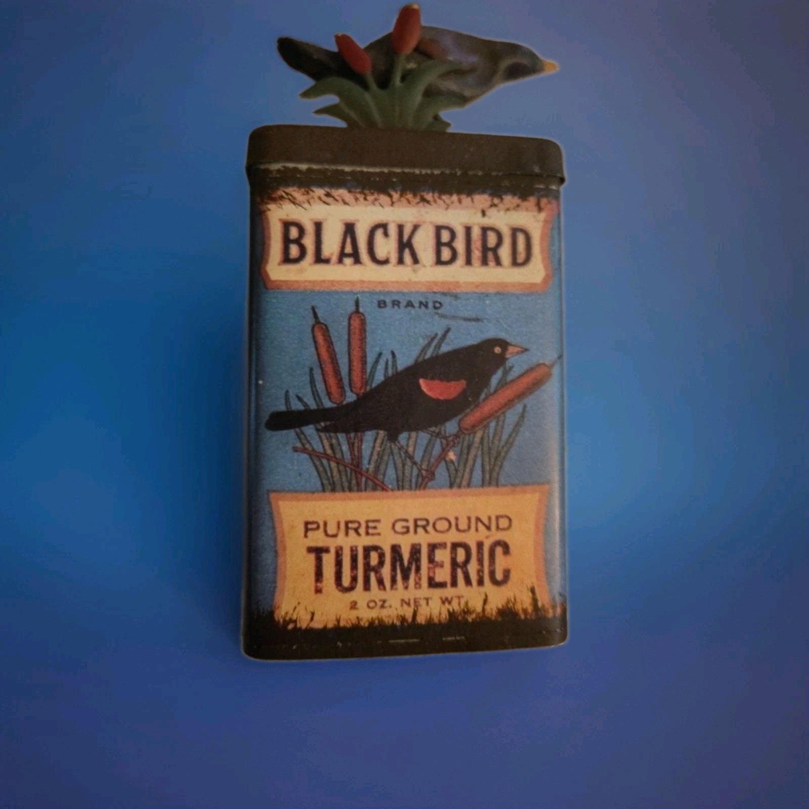 Vintage Blackbird Turmeric Can Vintage Blackbird Turmeric Can