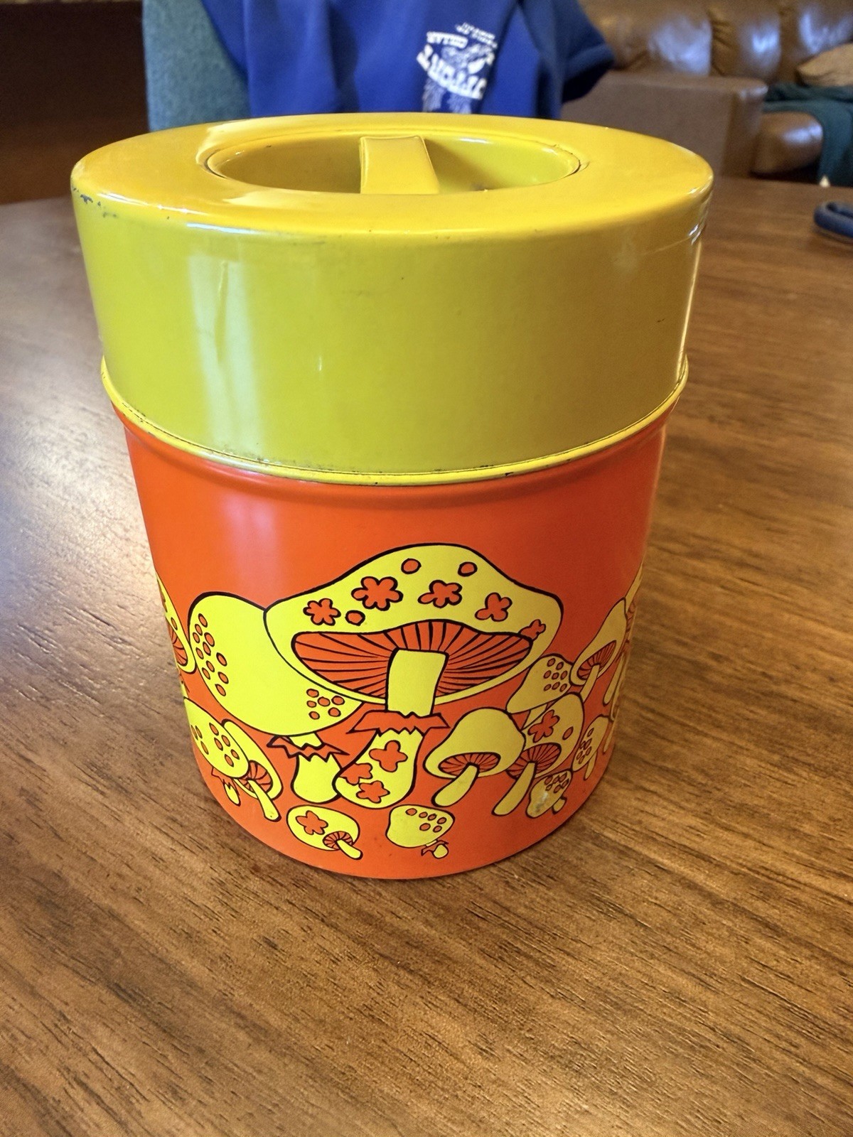 Vintage Mushroom Counterpoint Japan Metal Canister