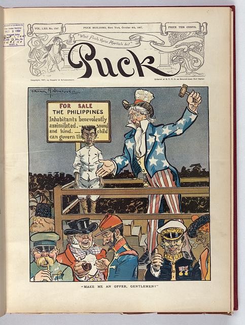 1907 Puck Magazine Uncle Sam Philippines For Sale Cartoon Political Print