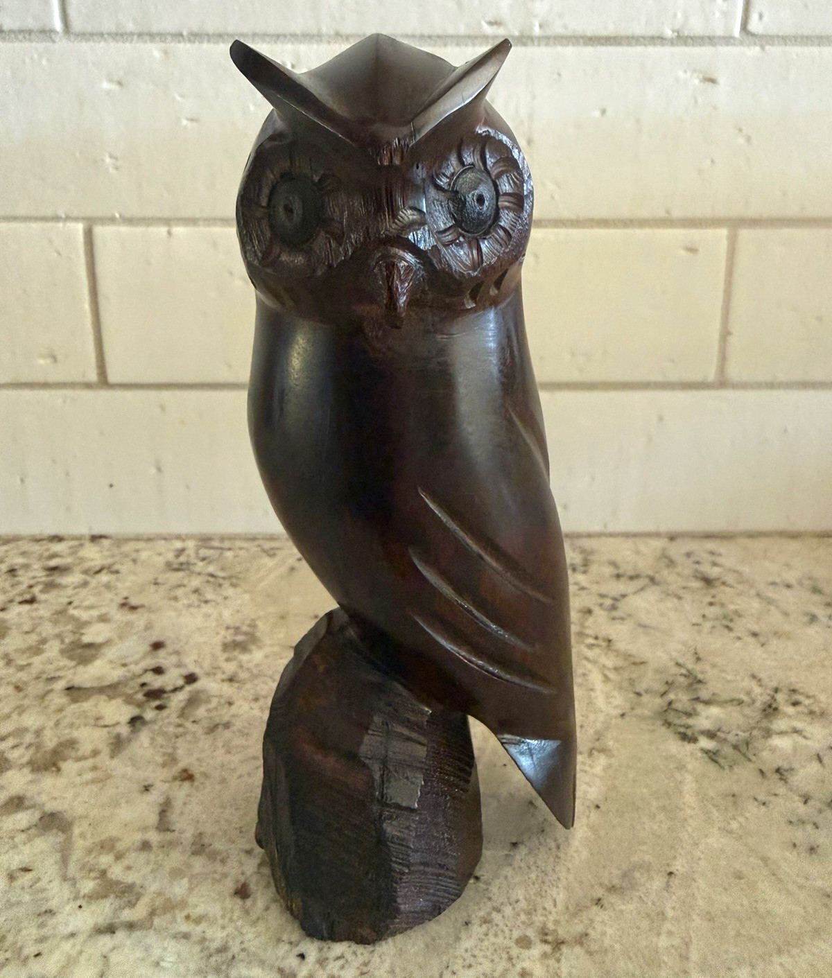 Vintage hand carved  ironwood Owl