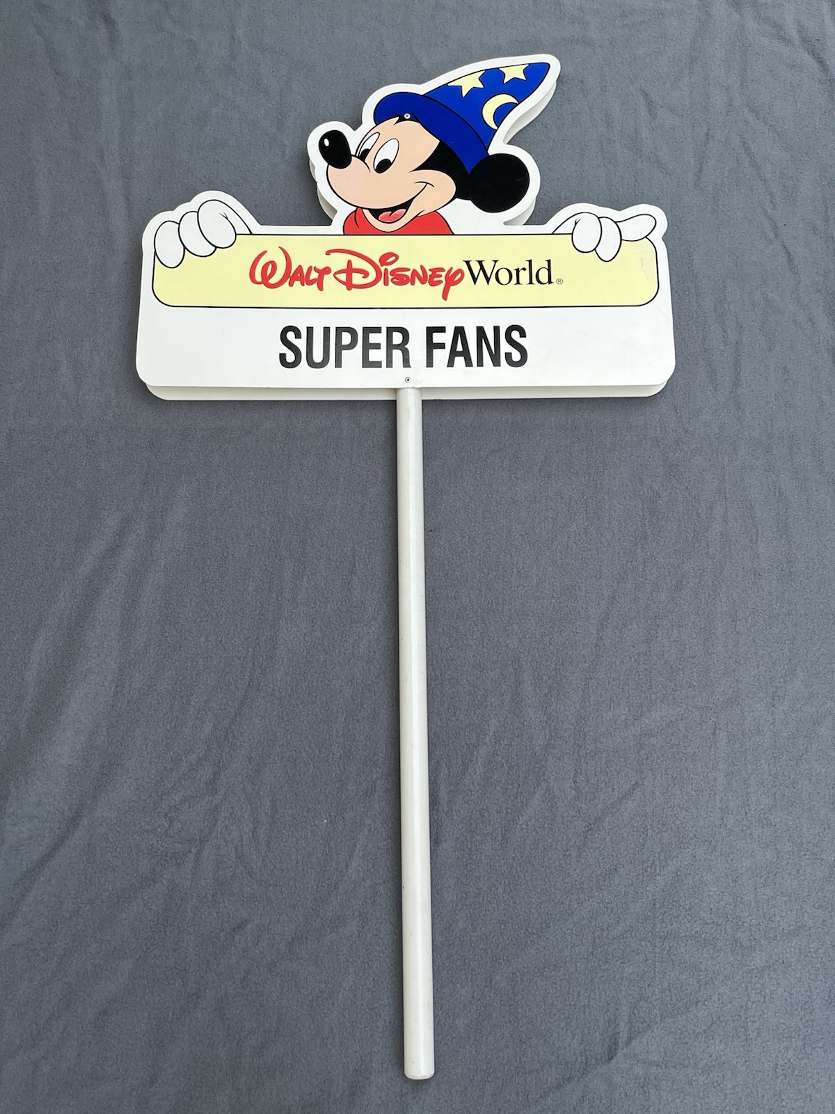 RARE Walt Disney World Super Fans Sign Cast Member Prop Mickey Broken One Side RARE Walt Disney World Super Fans Sign Cast Member Prop Mickey Broken One Side