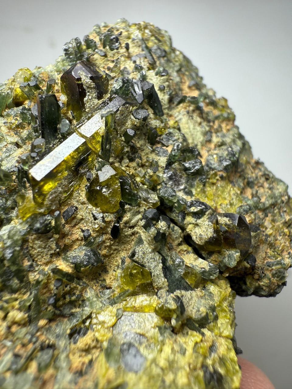 108-Gram vesuvianite Diopside & Epidote Crystals on Matrix From Pakistan 108-Gram vesuvianite Diopside & Epidote Crystals on Matrix From Pakistan