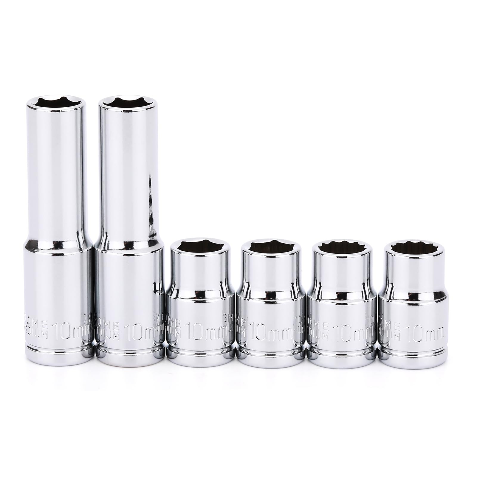 CASOMAN 6pc 3/8-Inch Drive 10mm Deep Shallow Impact Socket Set 6 & 12 Point CASOMAN 6pc 3/8-Inch Drive 10mm Deep Shallow Impact Socket Set 6 & 12 Point