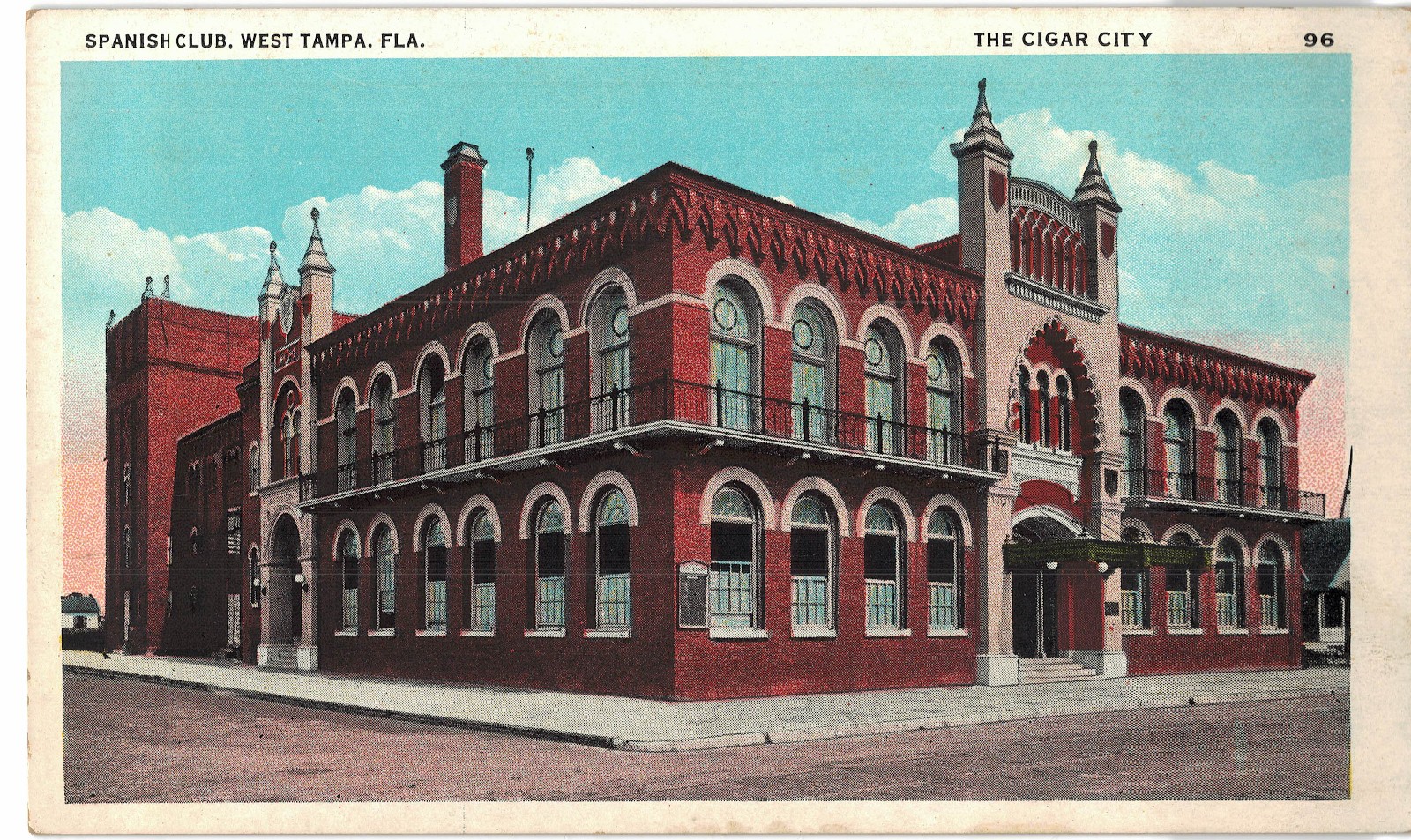 OLD POSTCARD SPANISH CLUB WEST TAMPA FLORIDA