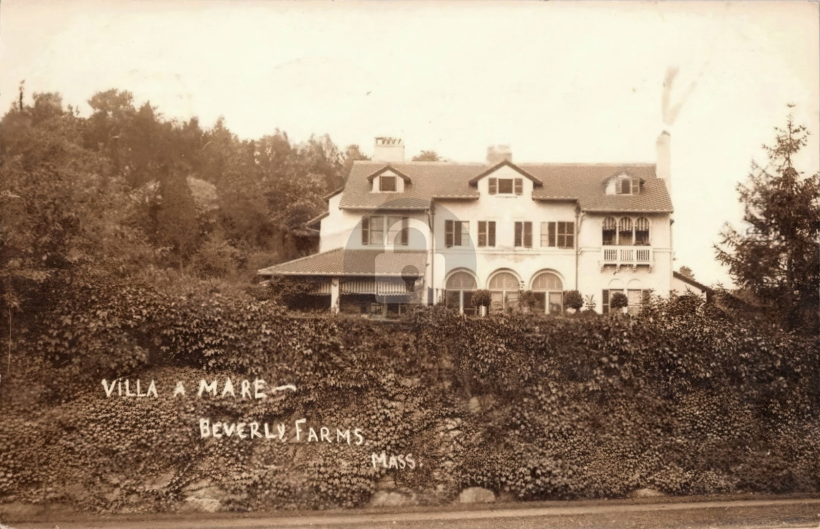 1915 house home Villa A Mare Beverly Farms MA RPPC Photo Postcard COPY