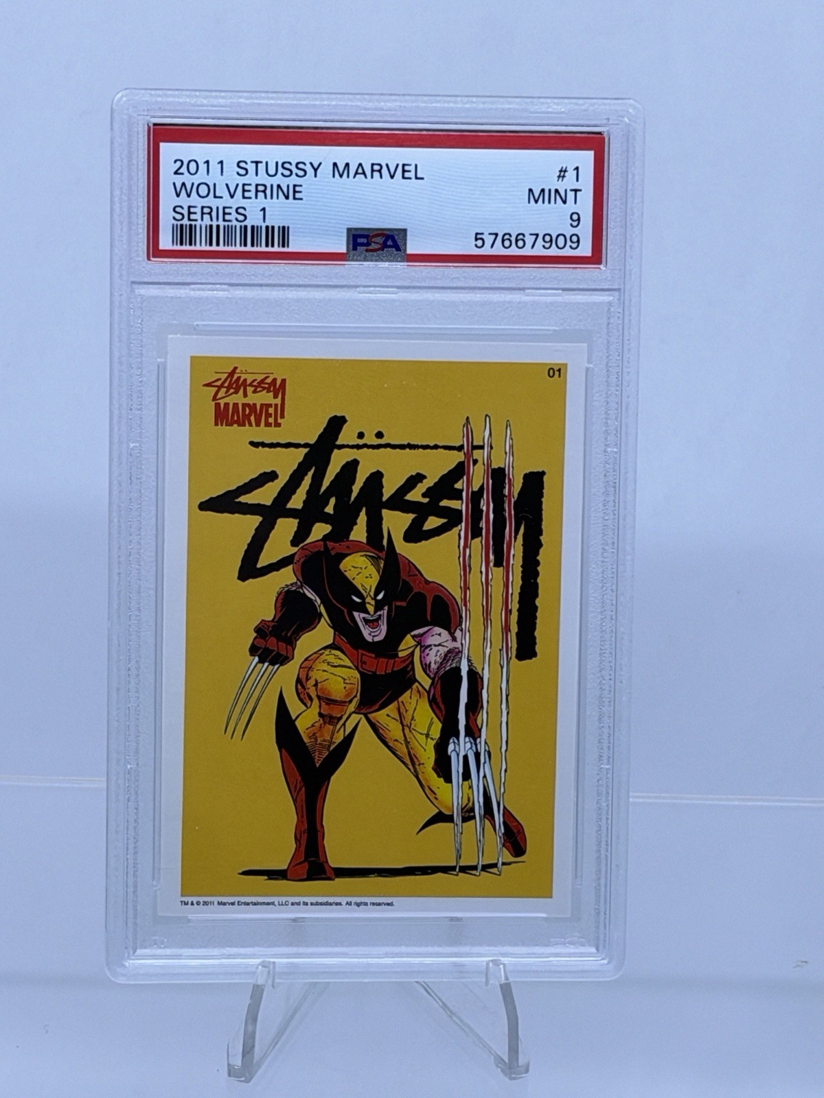 2011 Stussy x Marvel Comics Series 1 Wolverine #01 PSA 9 trading card rare