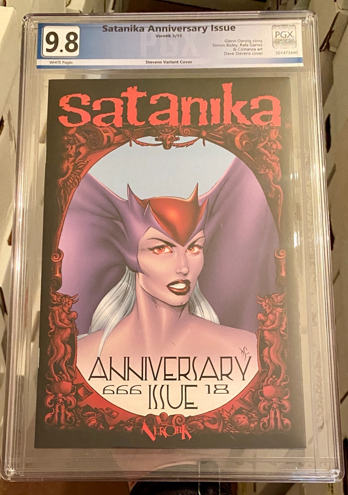VEROTIK SATANIKA ANNIVERSARY STEVENS VARIANT 2013 PGX (Not CGC) 9.8 WOW RARE VEROTIK SATANIKA ANNIVERSARY STEVENS VARIANT 2013 PGX (Not CGC) 9.8 WOW RARE