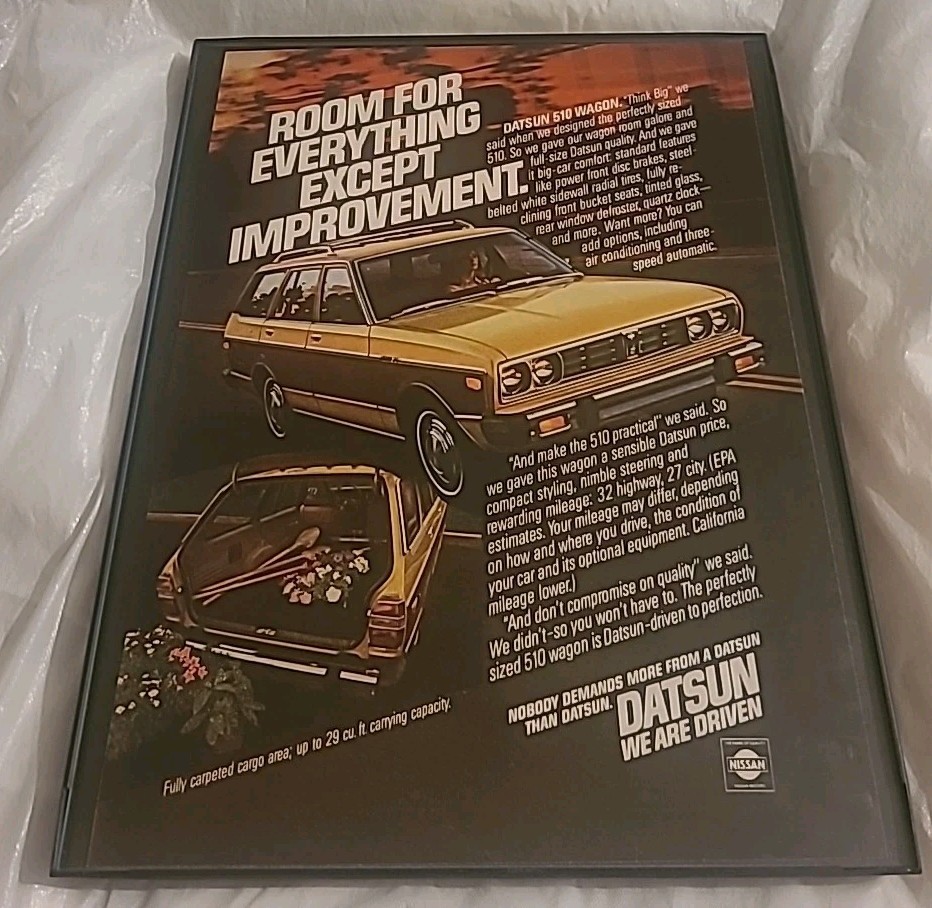 Datsun 510 Wagon Framed Print Ad 8.5x11 1978 Vintage 
