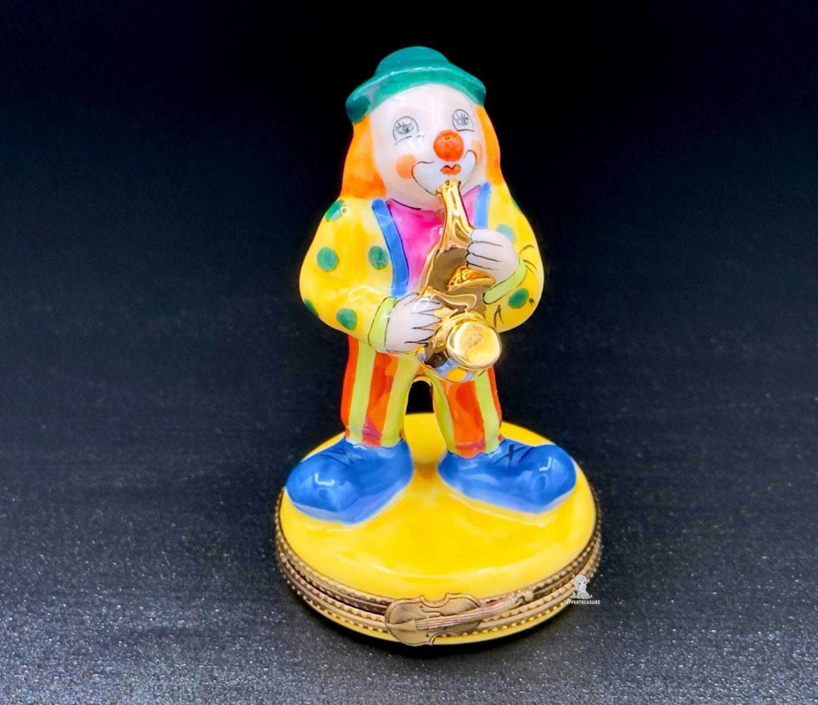 Very Rare Sinclair Limoges France Clown Saxophone Trinket Box Ltd Ed 131/500