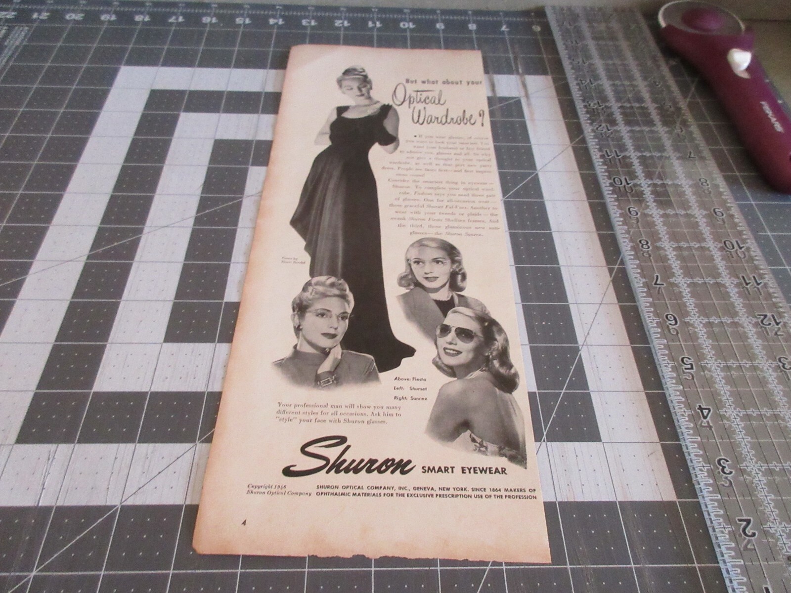 1946 Optical Wardrobe Shuron Smart Eyewear - Print Ad 1946 Optical Wardrobe Shuron Smart Eyewear - Print Ad