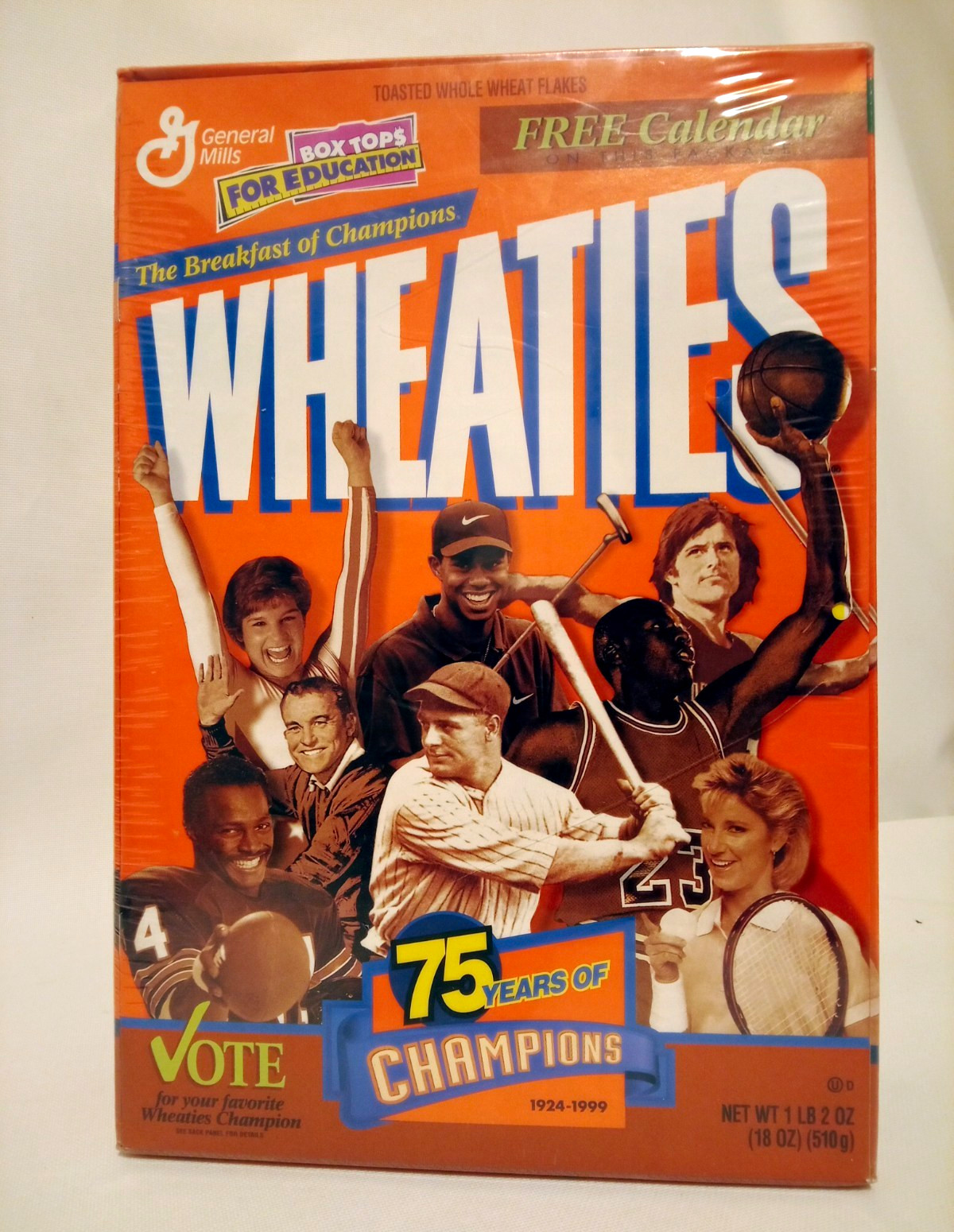 Wheaties 75 Years of Champions 1924-1999 Original Cereal Box Orange 1999 Wheaties 75 Years of Champions 1924-1999 Original Cereal Box Orange 1999
