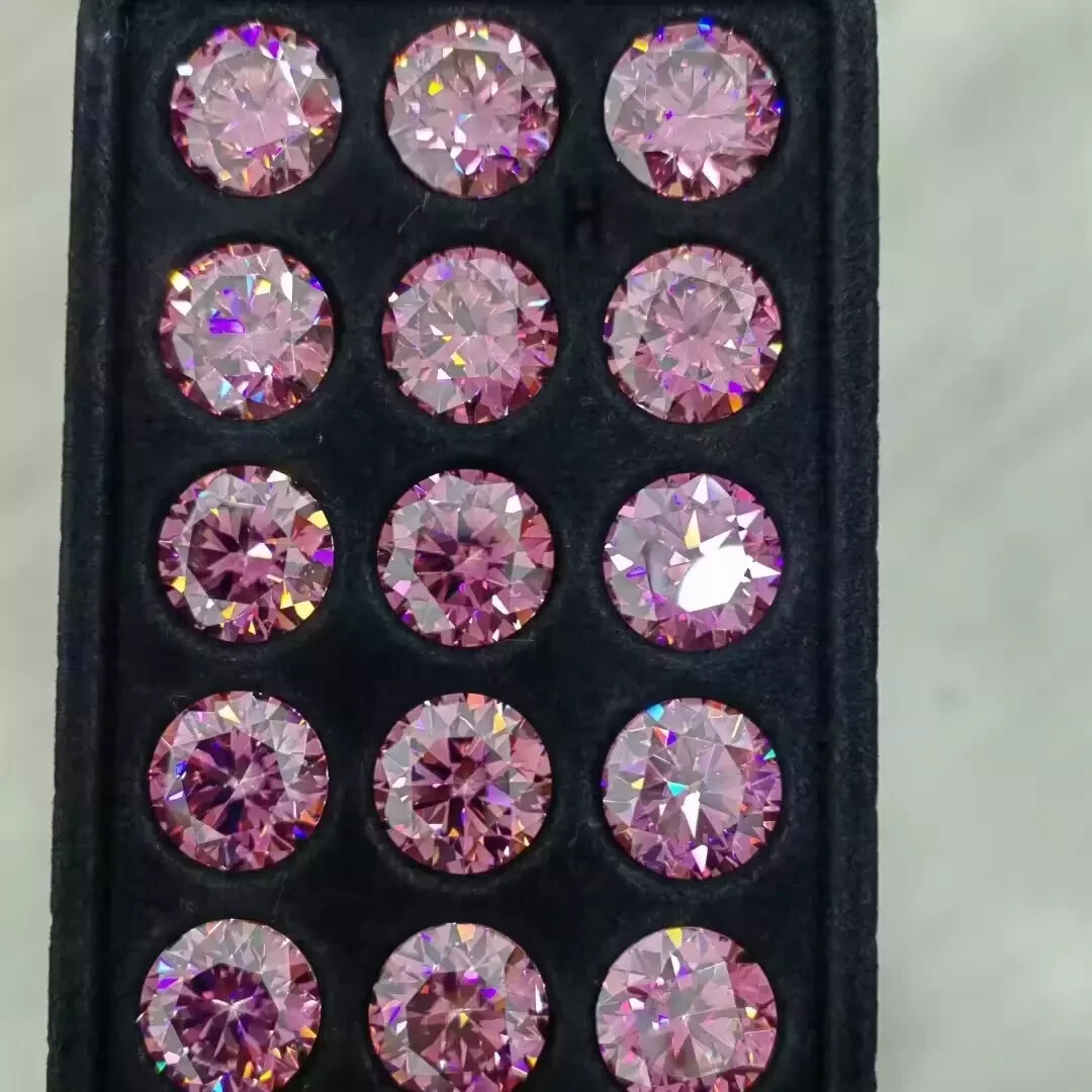 2 Ct Size 5 Pcs Natural Round Cut Fancy Pink Diamond D Grade VVS1 + 1 Free Gift