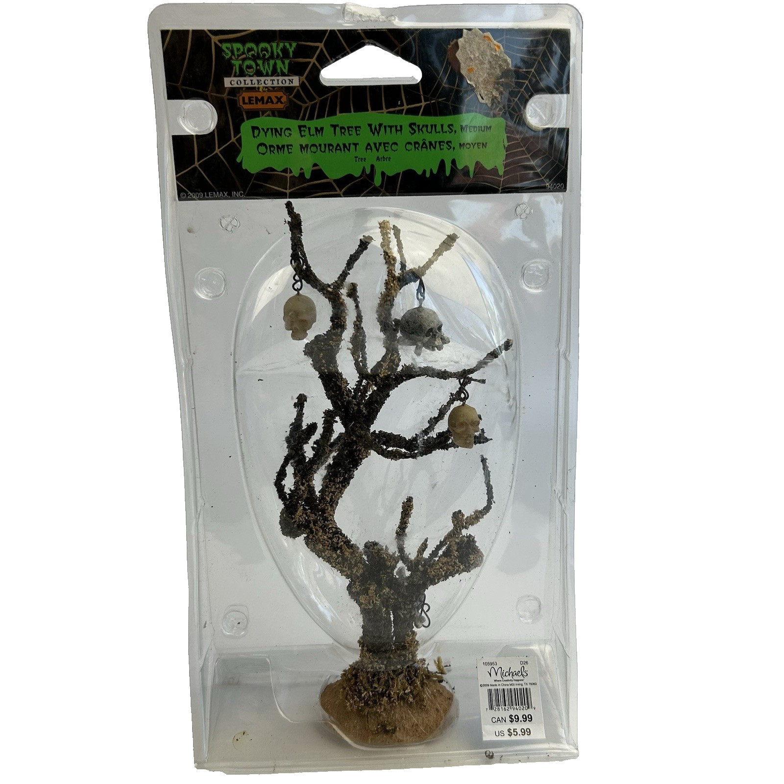 DYING ELM TREE W/ SKULLS Lemax Spooky Town Halloween Accessory Medium Creepy New