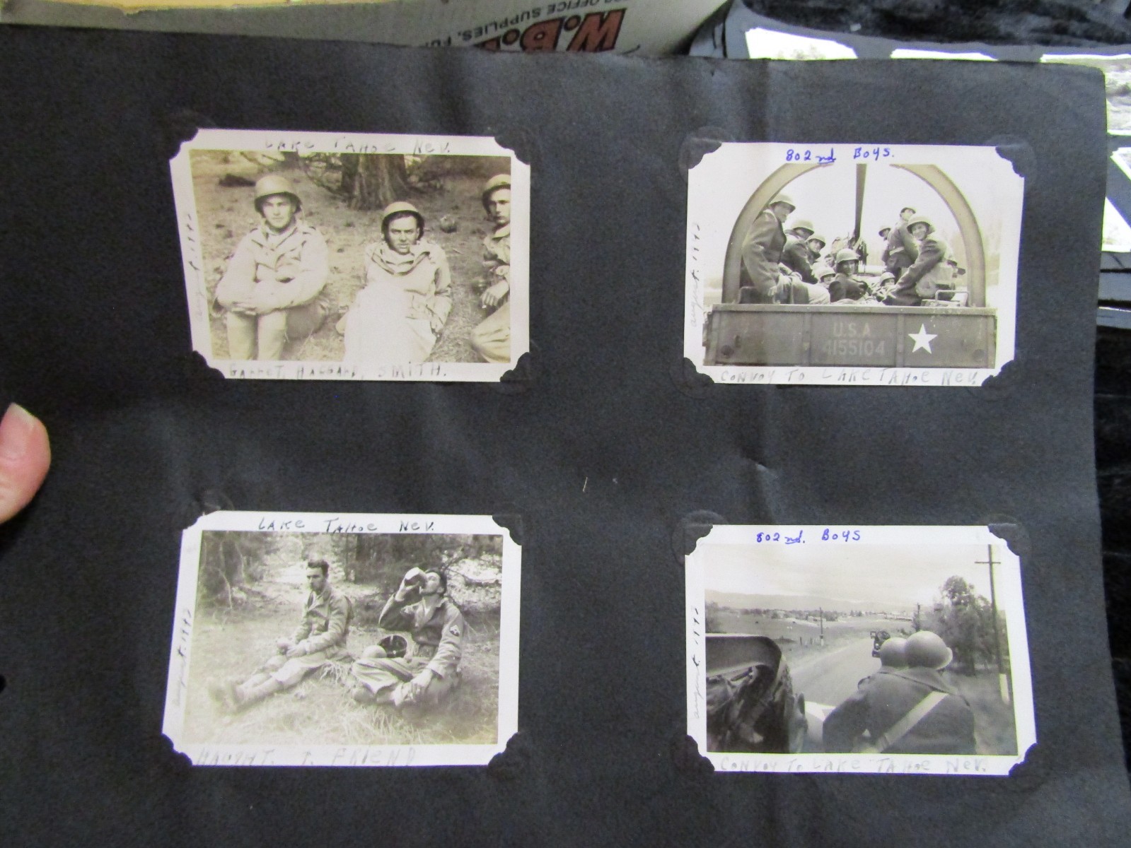 Photo Album Page of 8 Photos World War II 1 1943 Nevada w Names Photo Album Page of 8 Photos World War II 1 1943 Nevada w Names