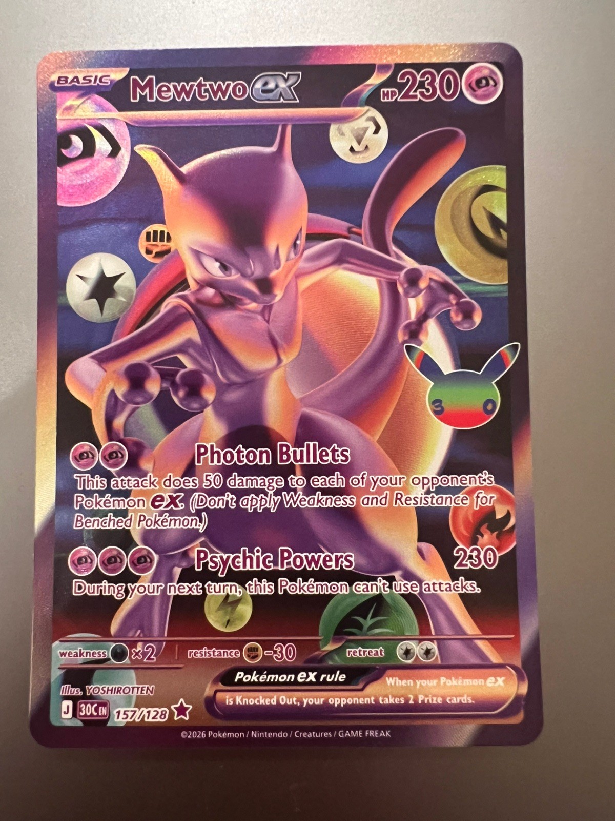 Pokémon TCG Mewtwo EX 157/128 Future Rare Full Art Holo 30th anniversary Pokémon TCG Mewtwo EX 157/128 Future Rare Full Art Holo 30th anniversary