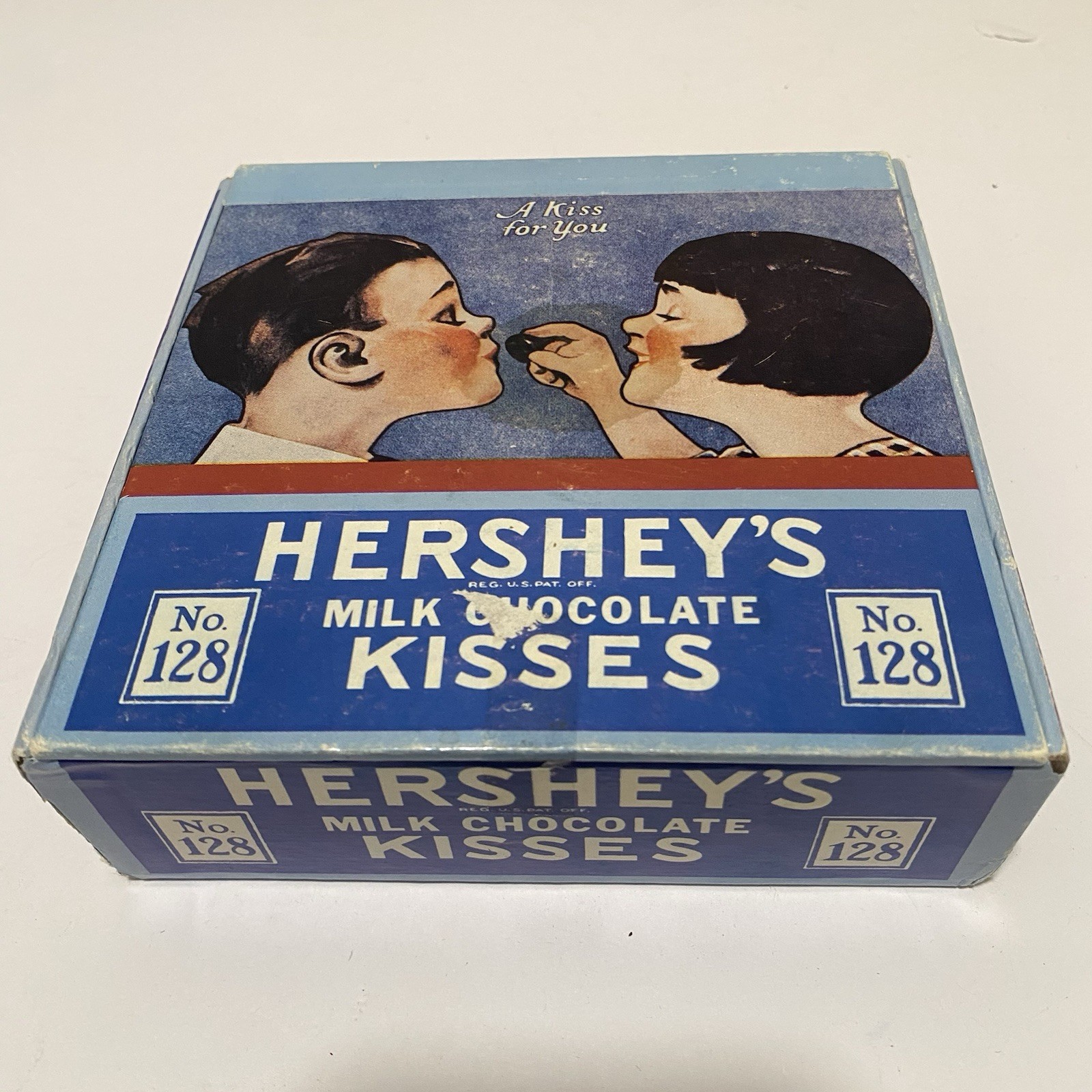 Vintage Hershey's Milk Chocolate Kisses No 128 Box A Kiss for You Boy Girl Rare